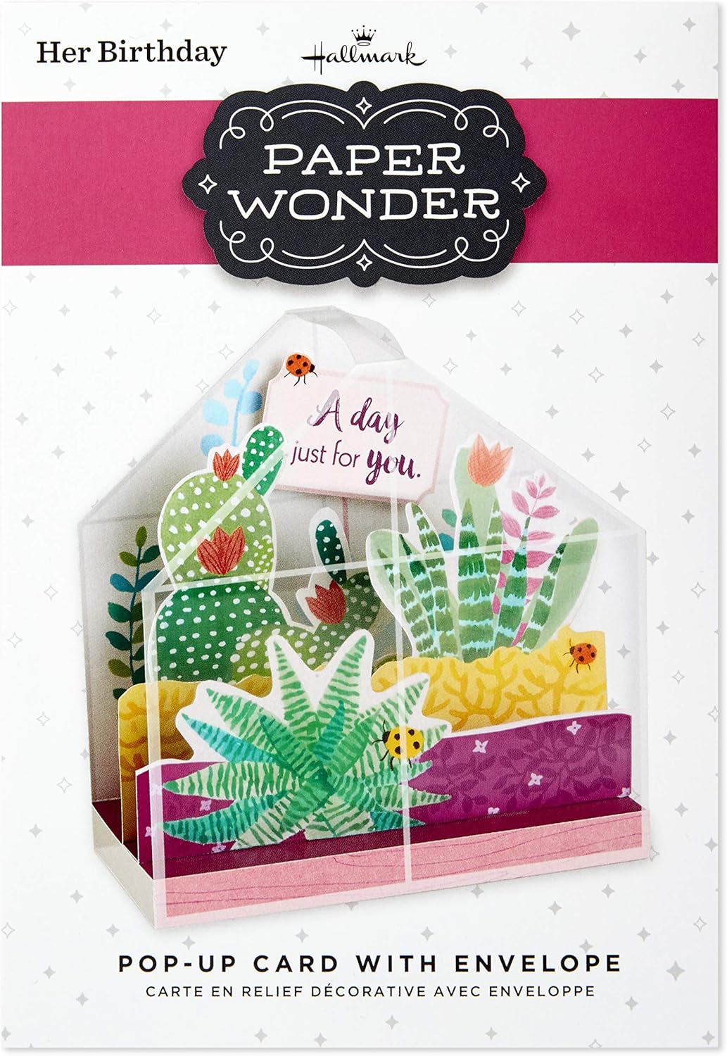 Hallmark Paper Wonder Displayable Pop Up Birthday Card or Mother's Day Card (Succulents), 5 X 7. 2 inches - Image 5