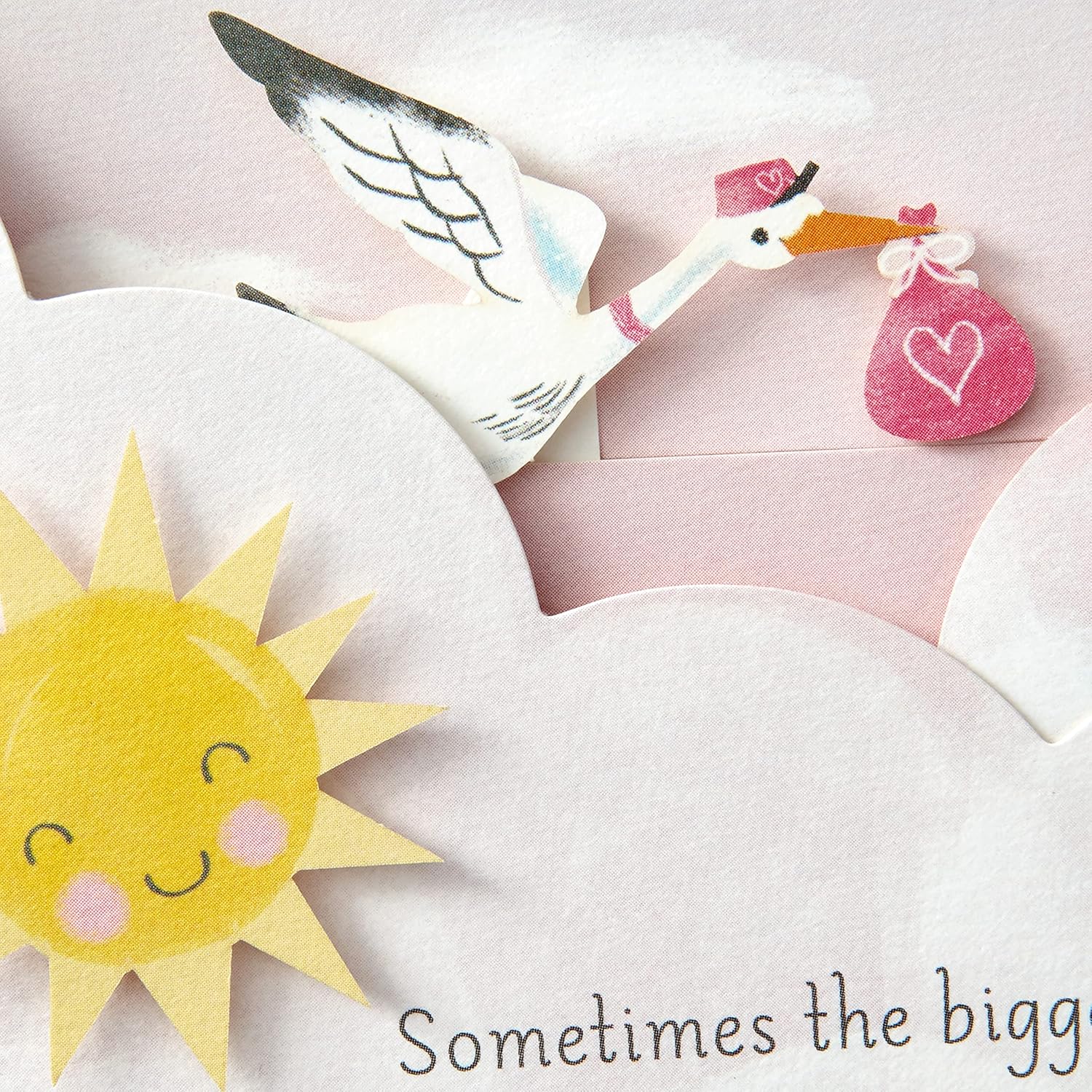 Hallmark Paper Wonder Paper Craft Baby Shower Card for Baby Girl (Stork) - Image 3