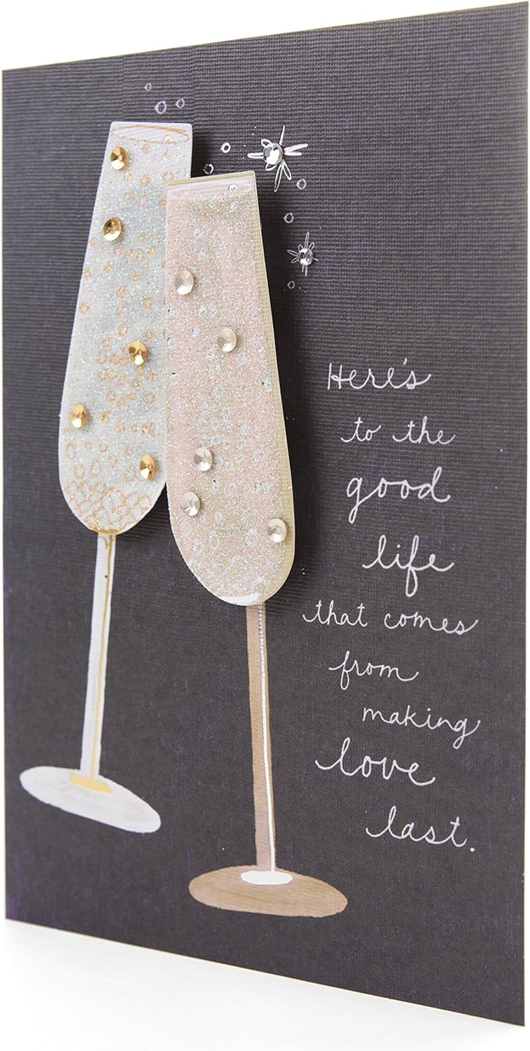 Hallmark Signature Anniversary Greeting Card (Toasting Glasses) - Image 2