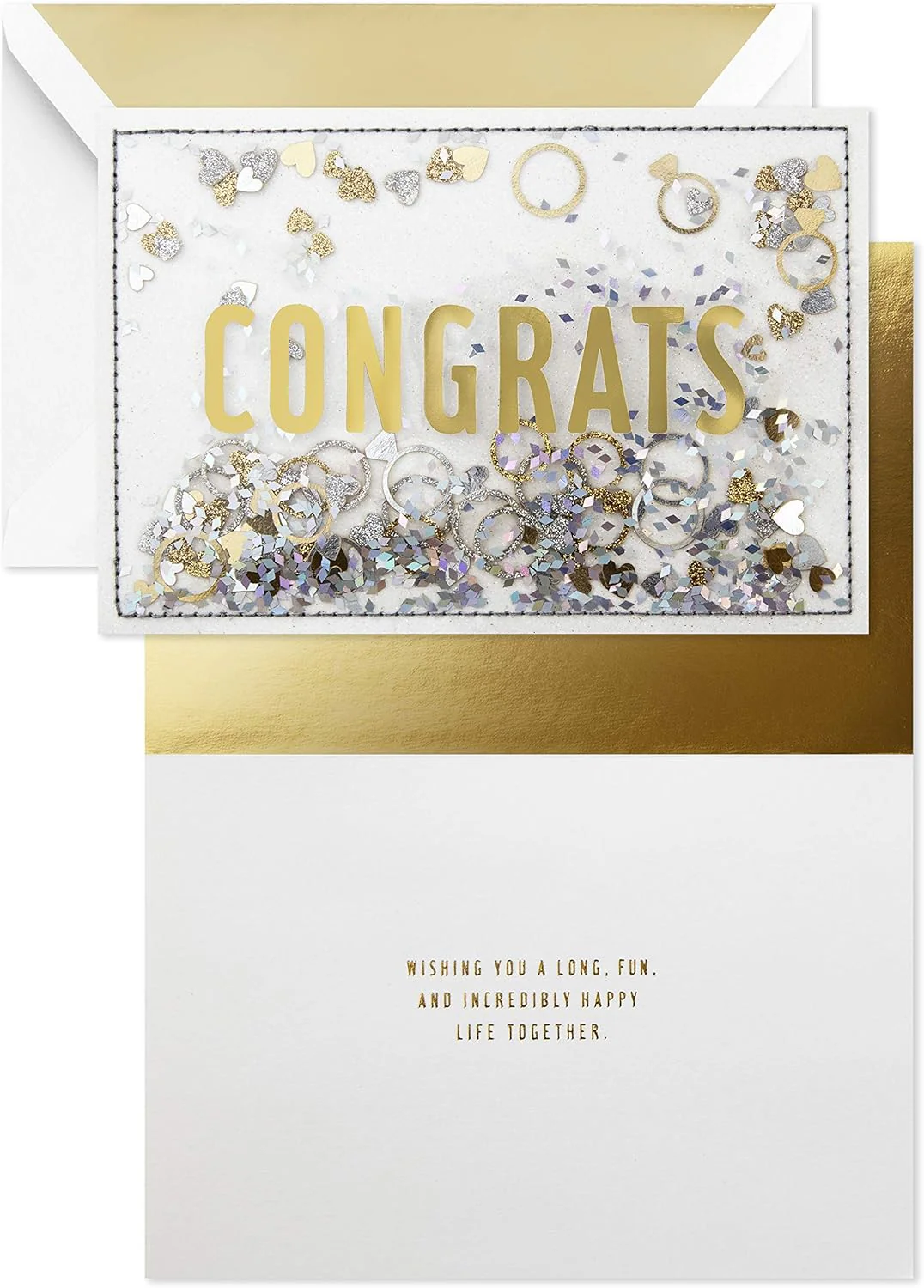 Hallmark Signature Congratulations Engagement Card, Bridal Shower Card, Wedding Card (Congrats Confetti) - Image 2