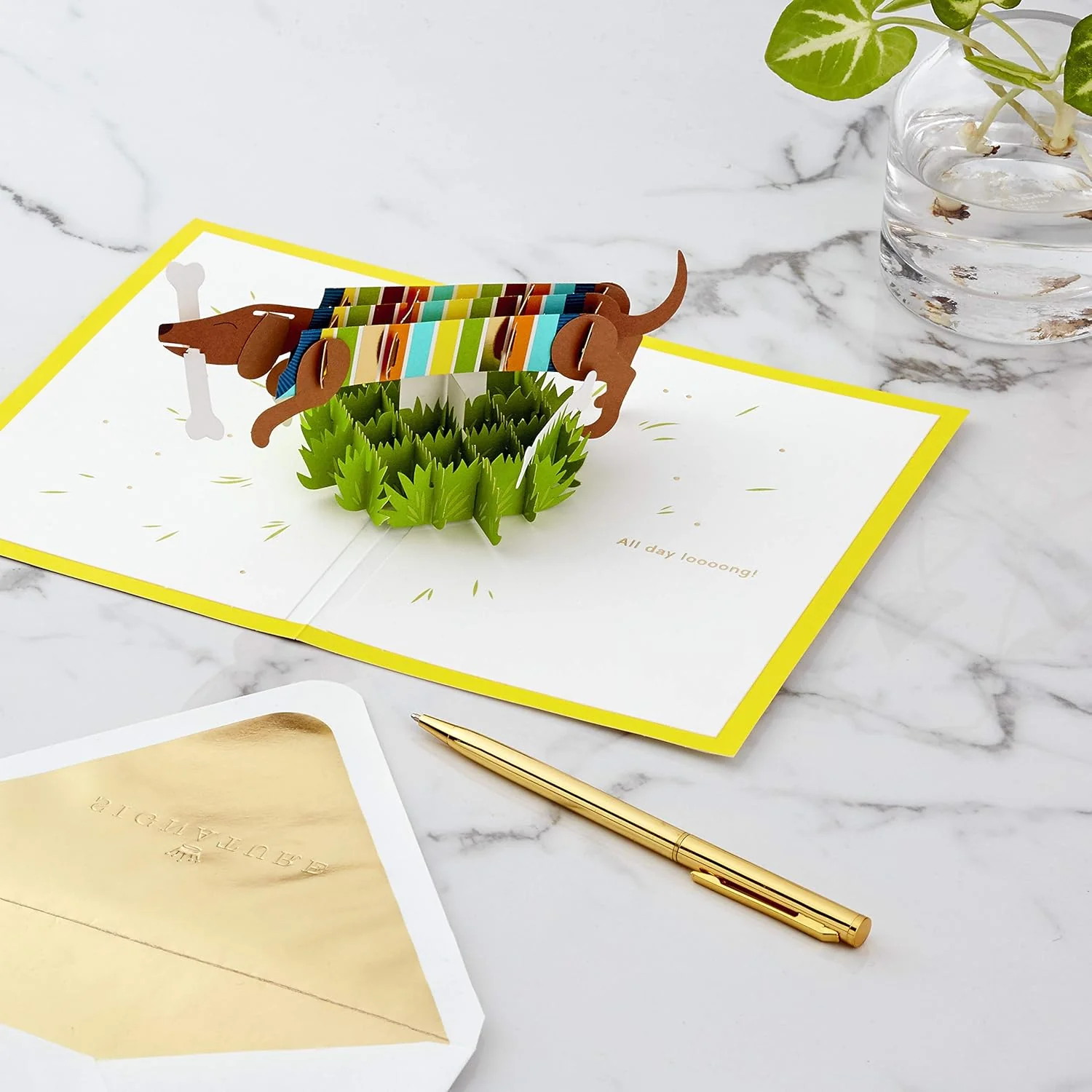 Hallmark Signature Paper Wonder Pop Up Birthday Card, Fathers Day Card (Dachshund, Happy All Day Long) - Image 7