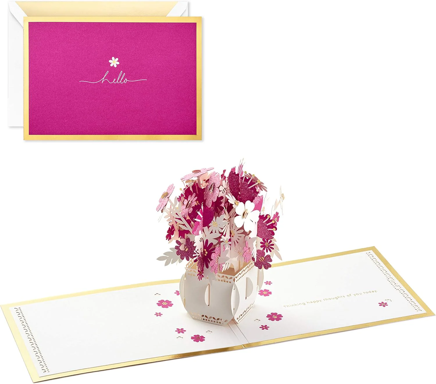 Hallmark Signature Paper Wonder Pop Up Card, Happy Thoughts Bouquet - Image 3