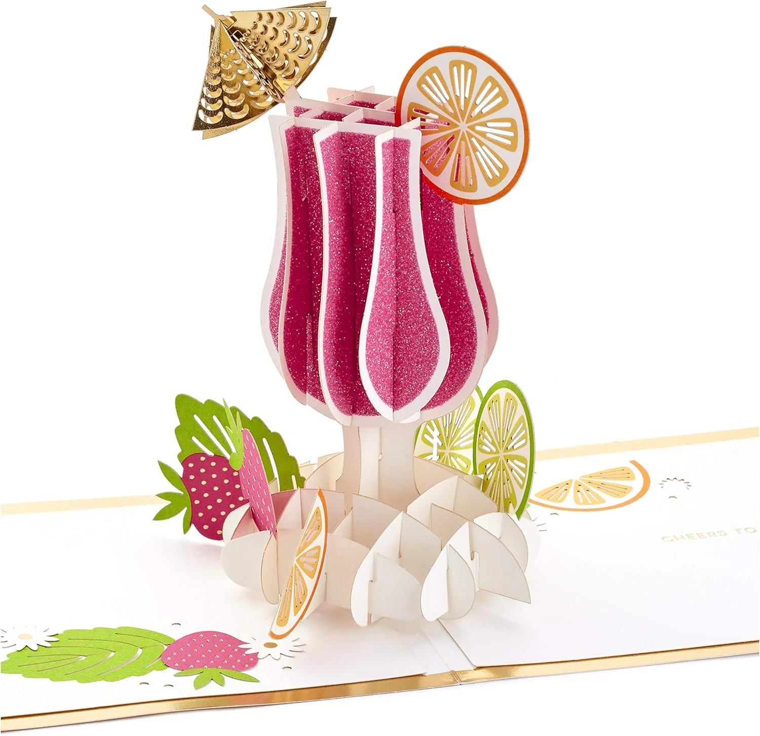 Hallmark Signature Paper Wonder Pop Up Congratulations Card, Birthday Card, College Graduation Card (Cheers, Tropical Drink) - Image 4