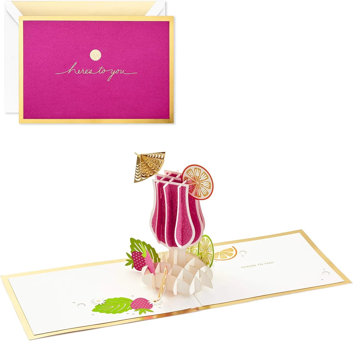 Hallmark Signature Paper Wonder Pop Up Congratulations Card, Birthday Card, College Graduation Card (Cheers, Tropical Drink) - Image 5