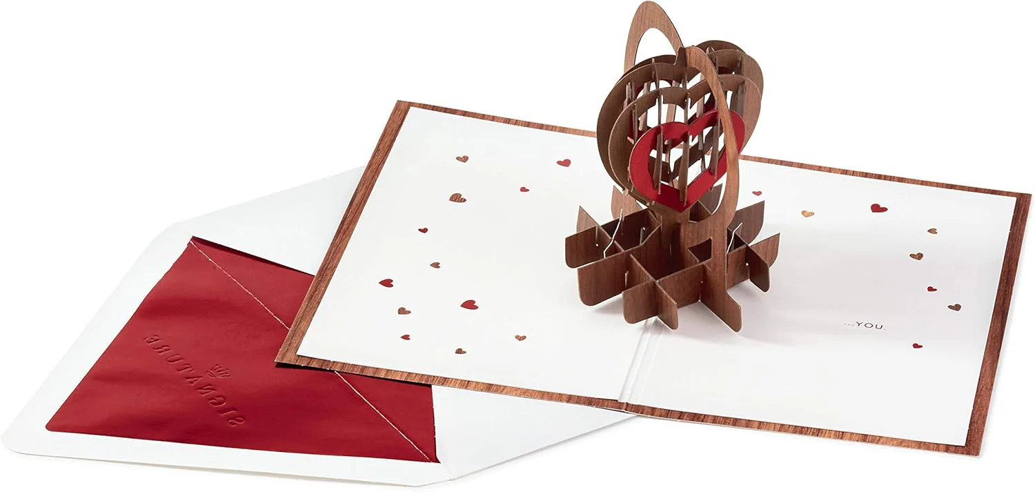 Hallmark Signature Paper Wonder Wood Pop Up Anniversary Card, Romantic Birthday Card, Love Card (Love You) - Image 3