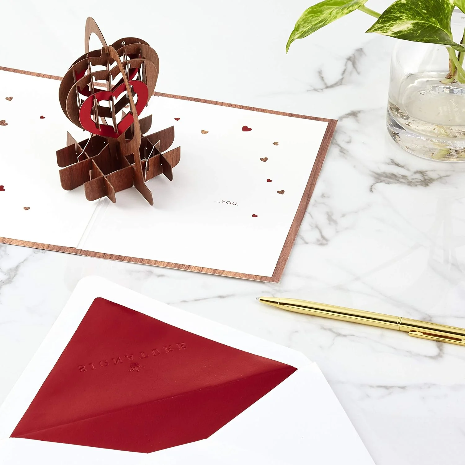 Hallmark Signature Paper Wonder Wood Pop Up Anniversary Card, Romantic Birthday Card, Love Card (Love You) - Image 5