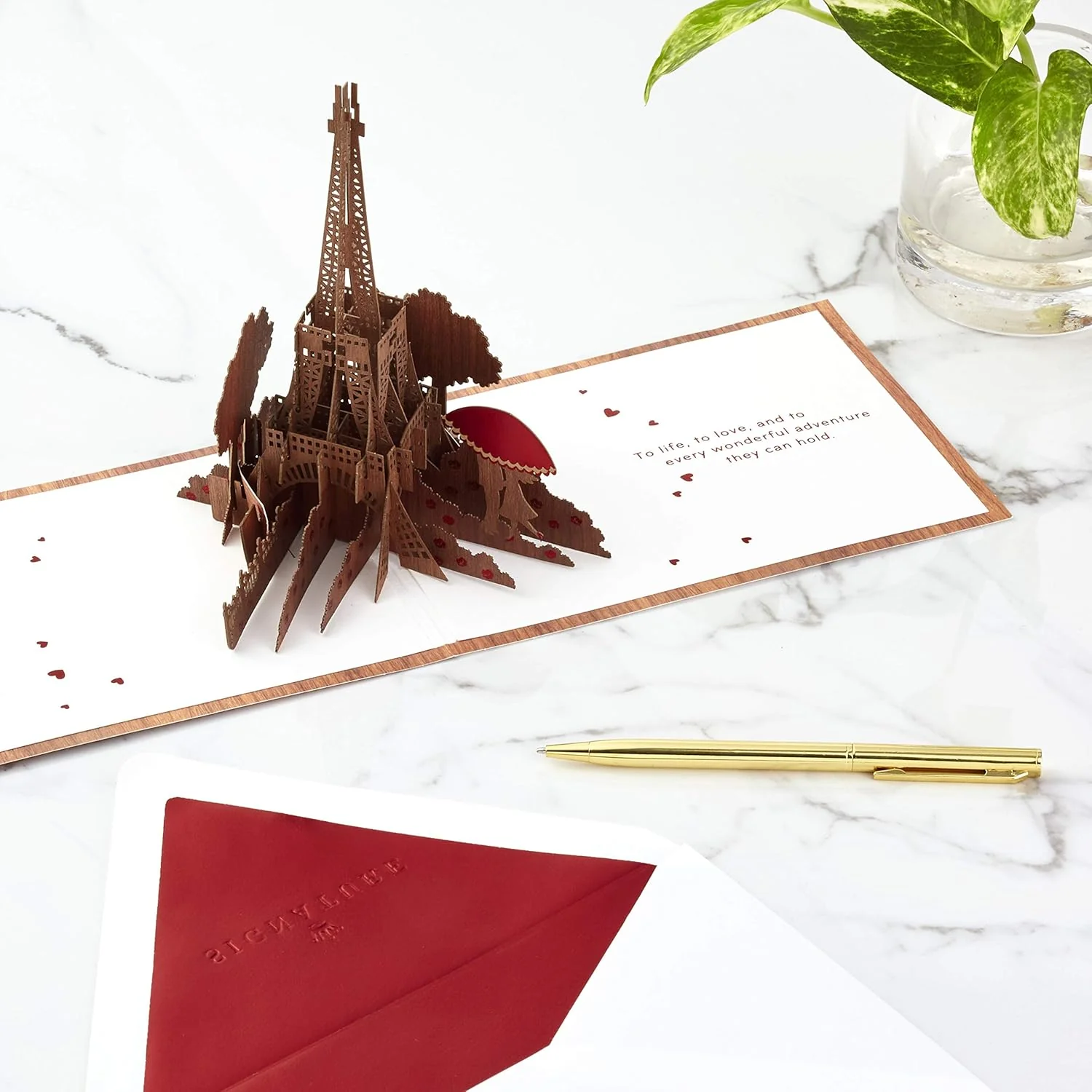 Hallmark Signature Paper Wonder Wood Pop Up Anniversary Card, Romantic Birthday Card, Love Card, Sweetest Day Card (Paris) - Image 6