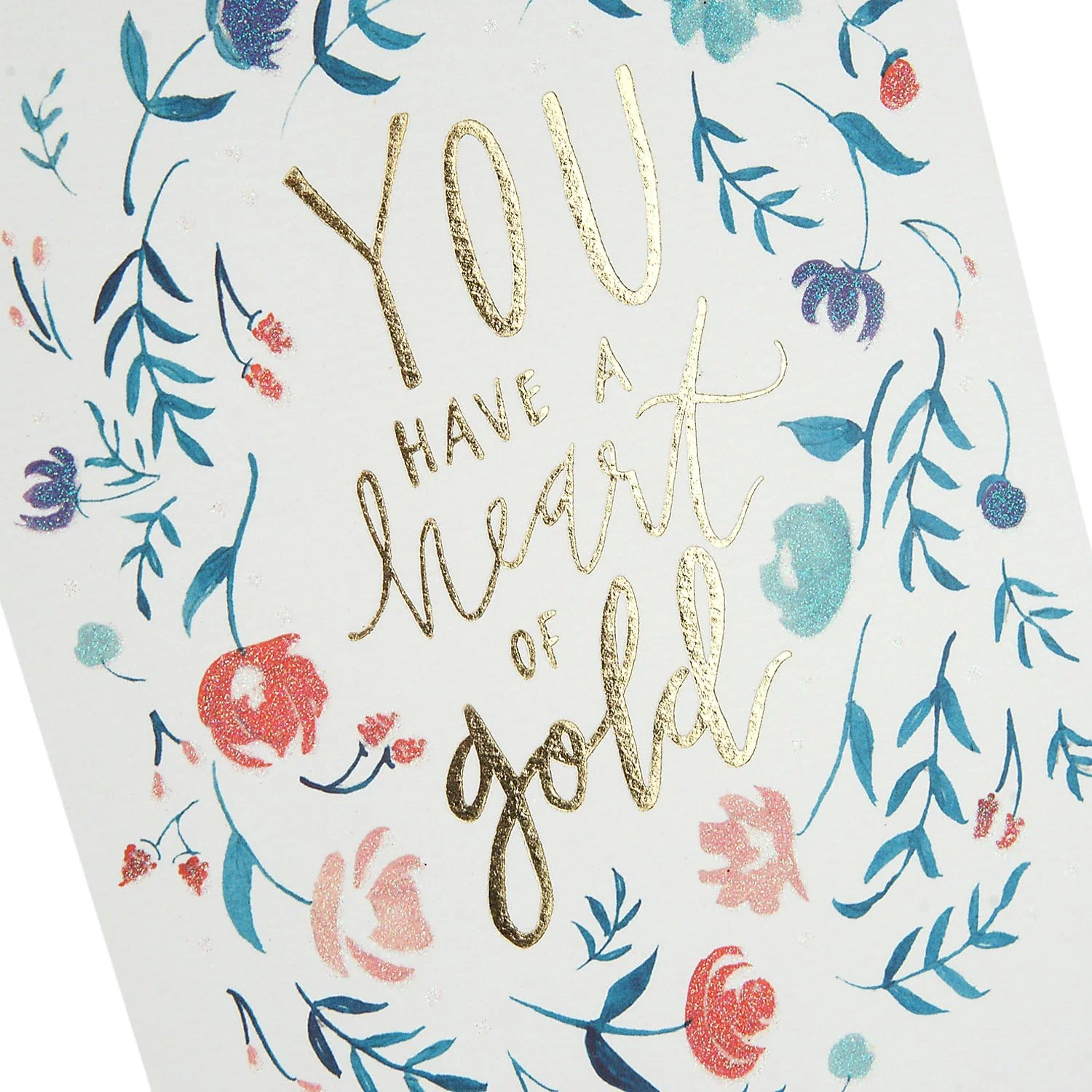 Hallmark Signature Thank You Greeting Card (Heart of Gold Floral Wreath) - Image 2