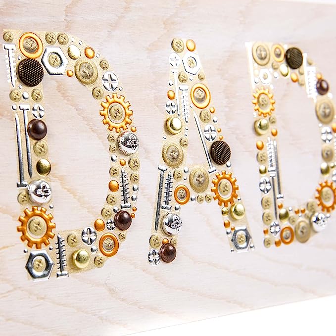 Hallmark Fathers Day Card or Birthday Card for Dad (Nuts and Bolts), White - Signature Wood - Image 2