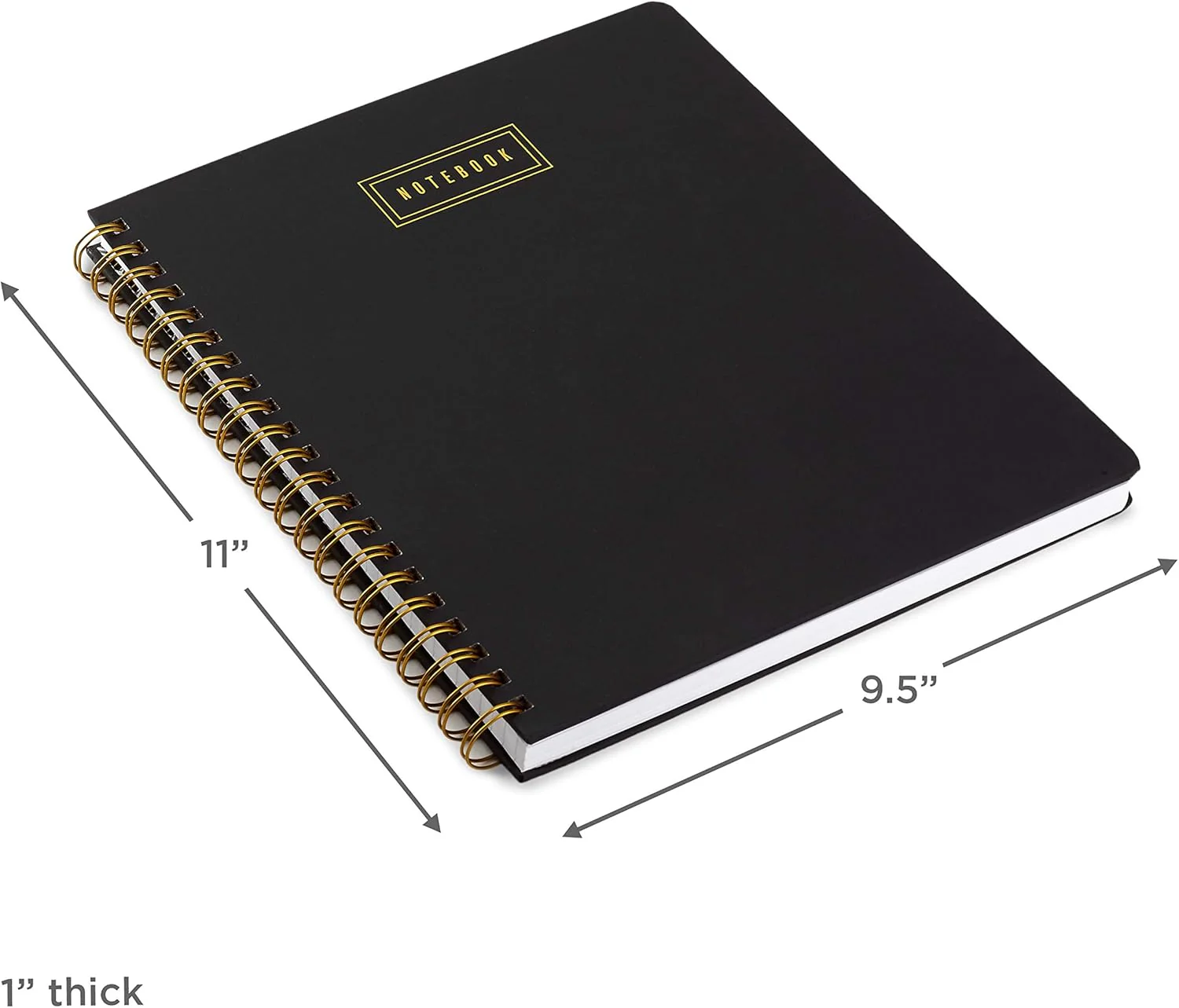 Hallmark Spiral Notebook (Black and Gold Ruled Journal) - Image 3