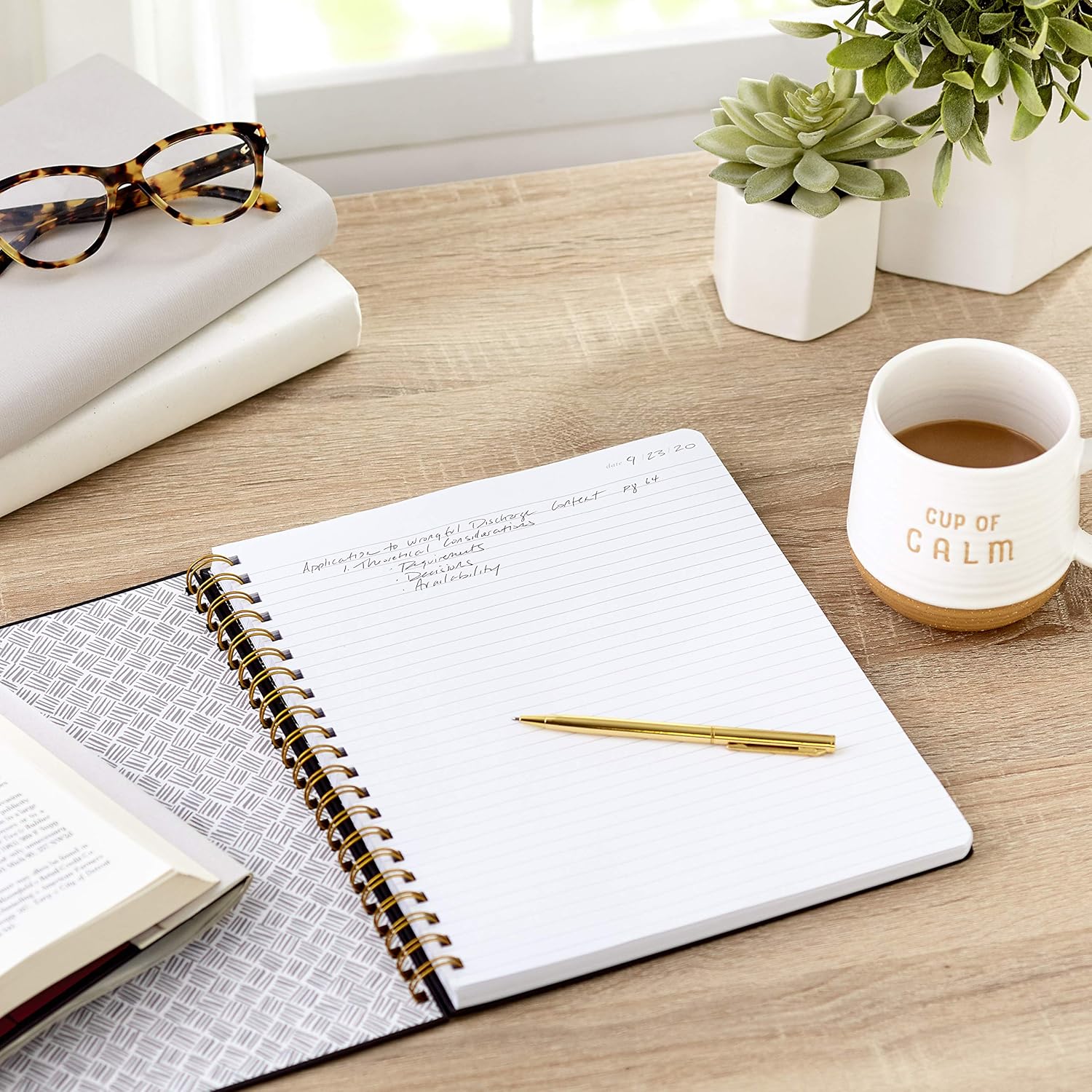 Hallmark Spiral Notebook (Black and Gold Ruled Journal) - Image 7
