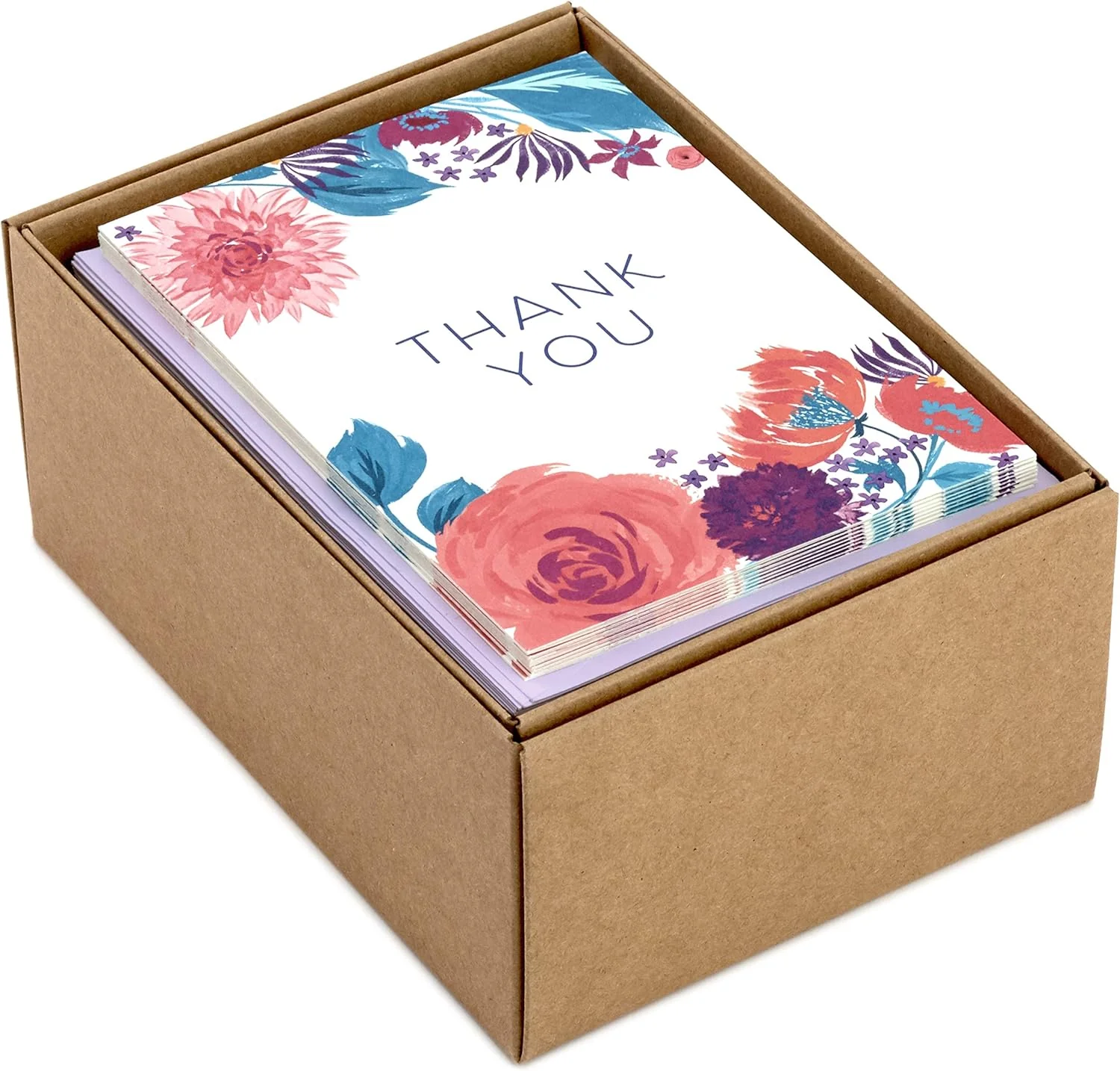 Hallmark Thank You Cards Assortment, Painted Flowers (48 Cards with Envelopes for Baby Showers, Wedding, Bridal Showers, All Occasion) - Image 2