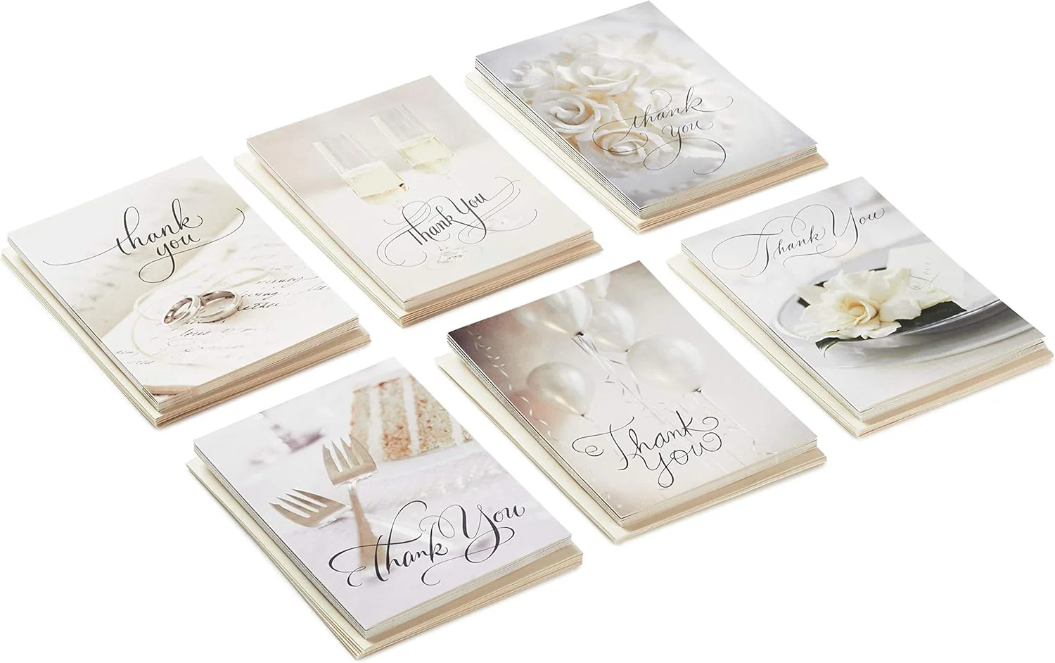 Hallmark Wedding Thank You Cards Assortment, Wedding Icons (36 Thank You Notes with Envelopes)