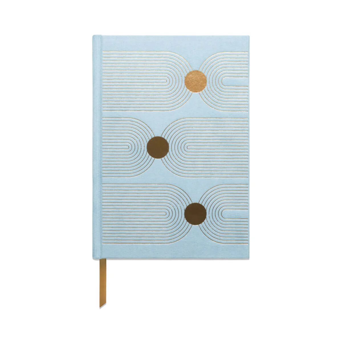 Hard Cover Suede Cloth Journal W/Pocket - Arch Dot Blue - Image 3