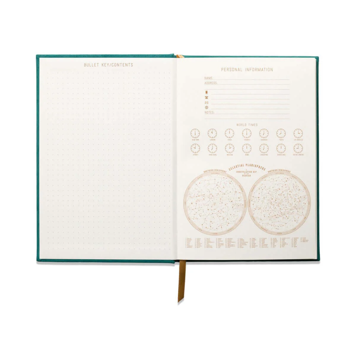 Hard Cover Suede Cloth Journal W/Pocket - Linear Boxes Green - Image 3
