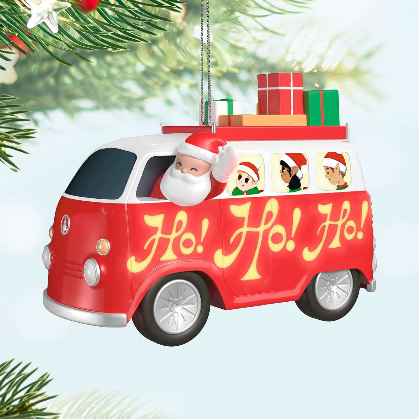 Here Comes Santa Claus Musical Ornament With Light — 2025 Hallmark Keepsake Christmas Ornament - Image 2