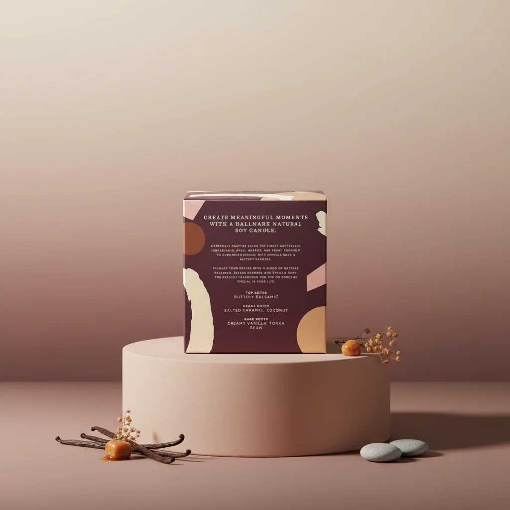 Hallmark Essential Oil Australian Soy Wax Candle - Vanilla Bean & Buttery Caramel - Image 4