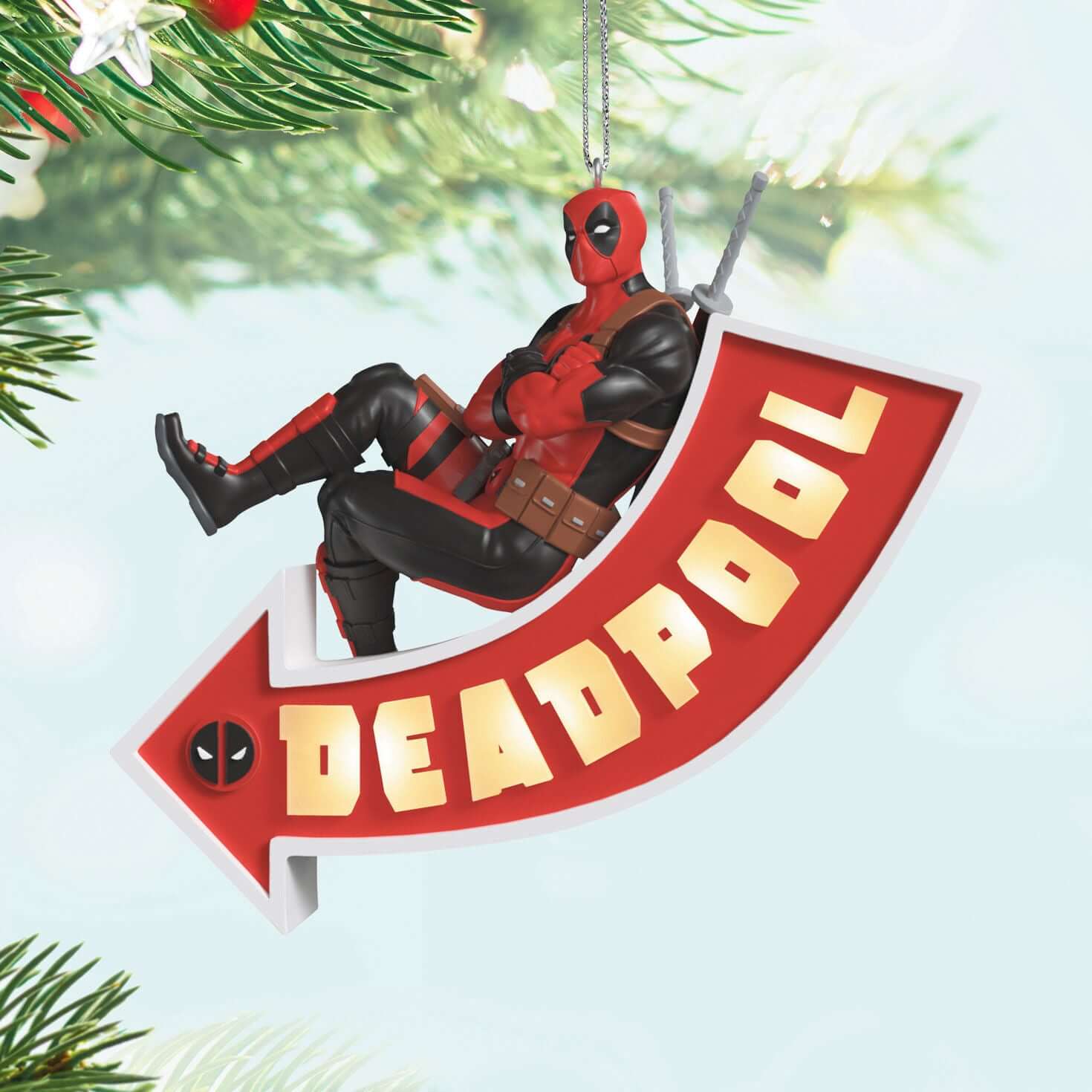 Marvel Deadpool It's a Sign! Ornament With Light — 2025 Hallmark Keepsake Christmas Ornament - Image 2