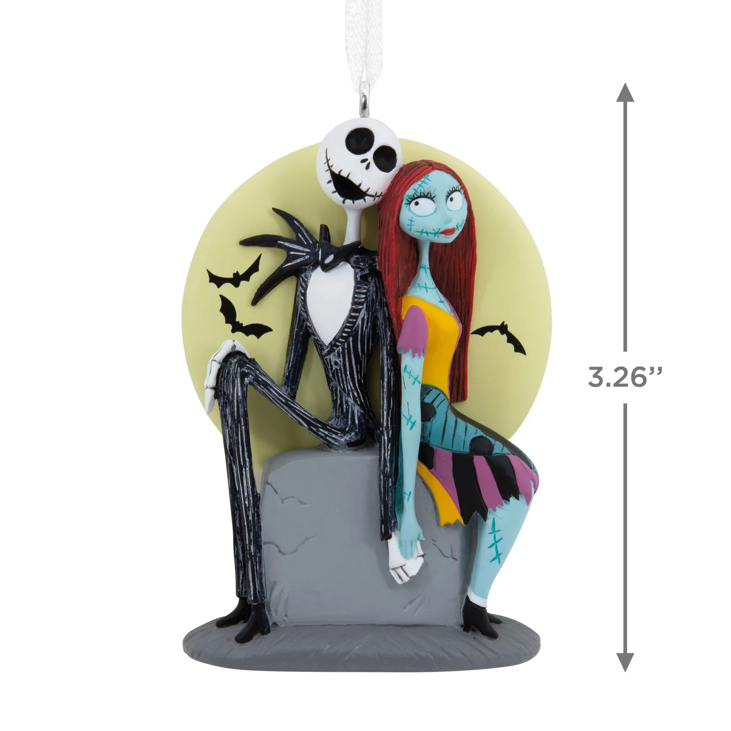 Hallmark Christmas Ornament - Disney Tim Burton's The Nightmare Before Christmas Jack and Sally on Tombstone - Image 3
