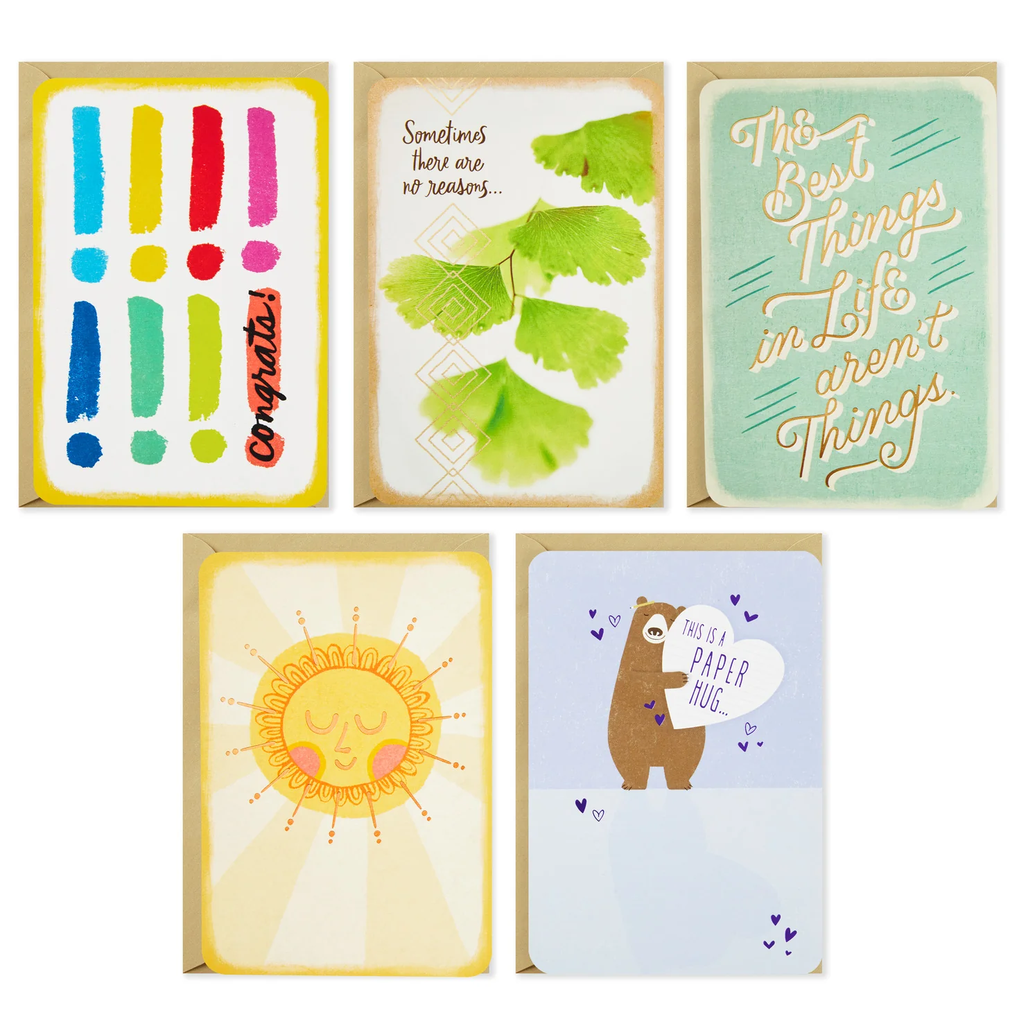 Hallmark Just Because Cards Assortment with Card Organizer Box (Pack of 10)—Congratulations, Sympathy, Thinking of You, Friendship - Image 2