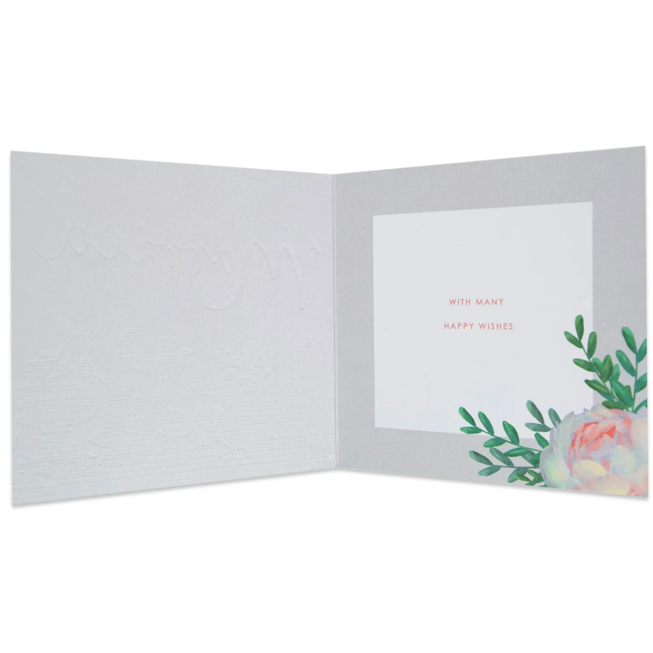 Just Married Floral Wedding Congratulations Card - Image 2