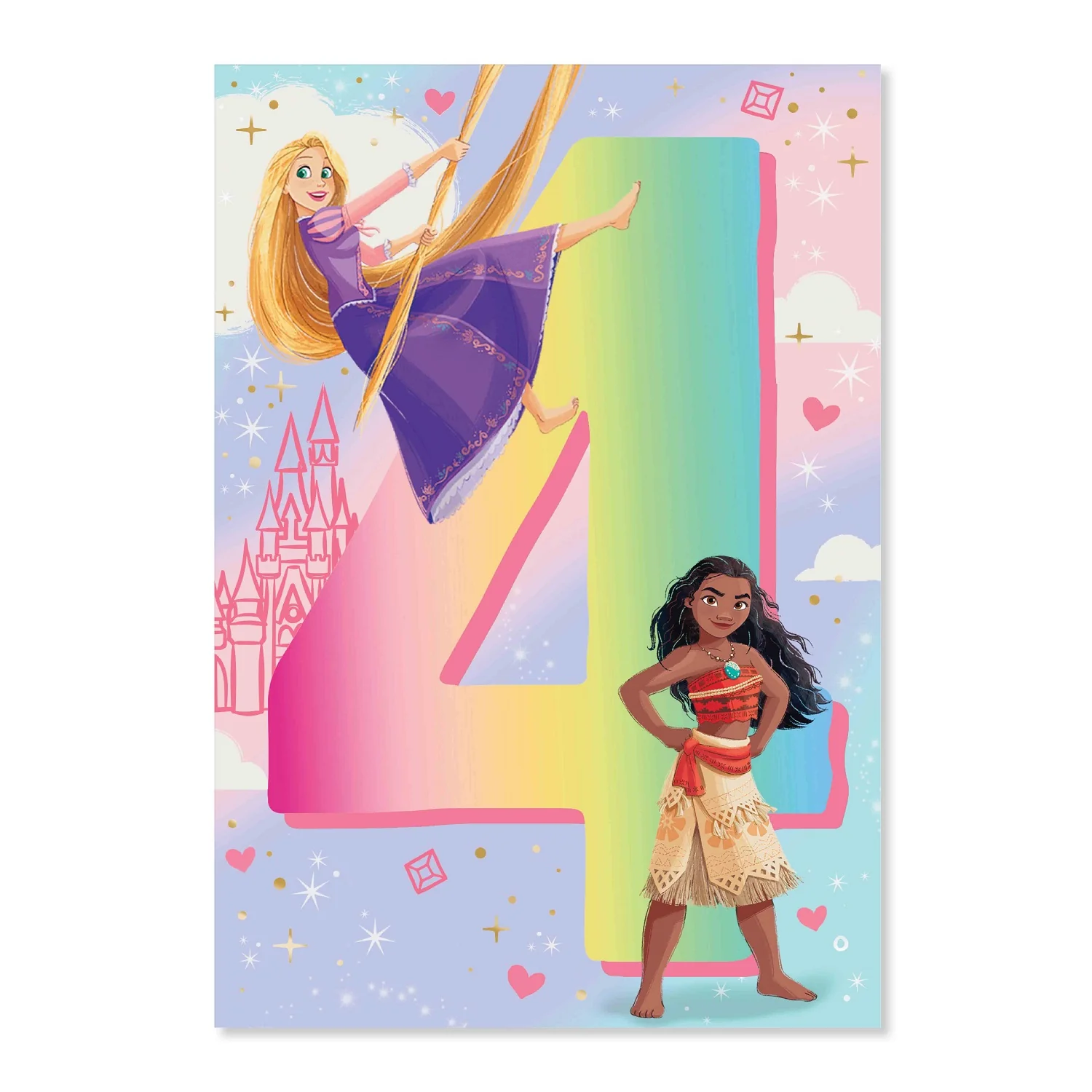 Connections from Hallmark Age 4 Birthday Card - Disney Princess 4