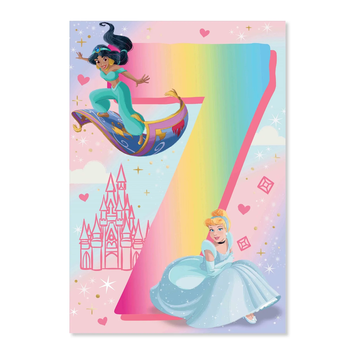 Connections from Hallmark Age 7 Birthday Card - Disney Princess 7