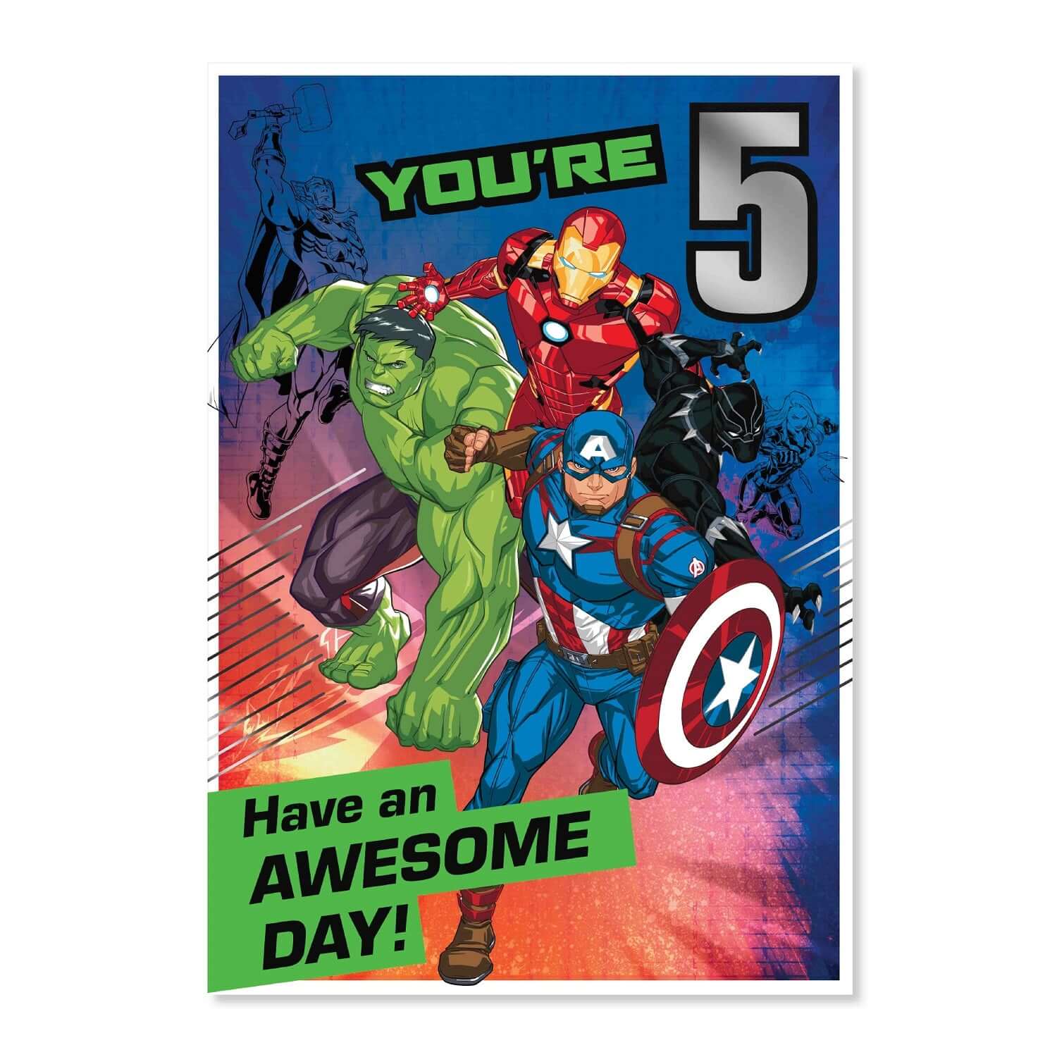 Connections from Hallmark Age 5 Birthday Card - Marvel Avengersa
