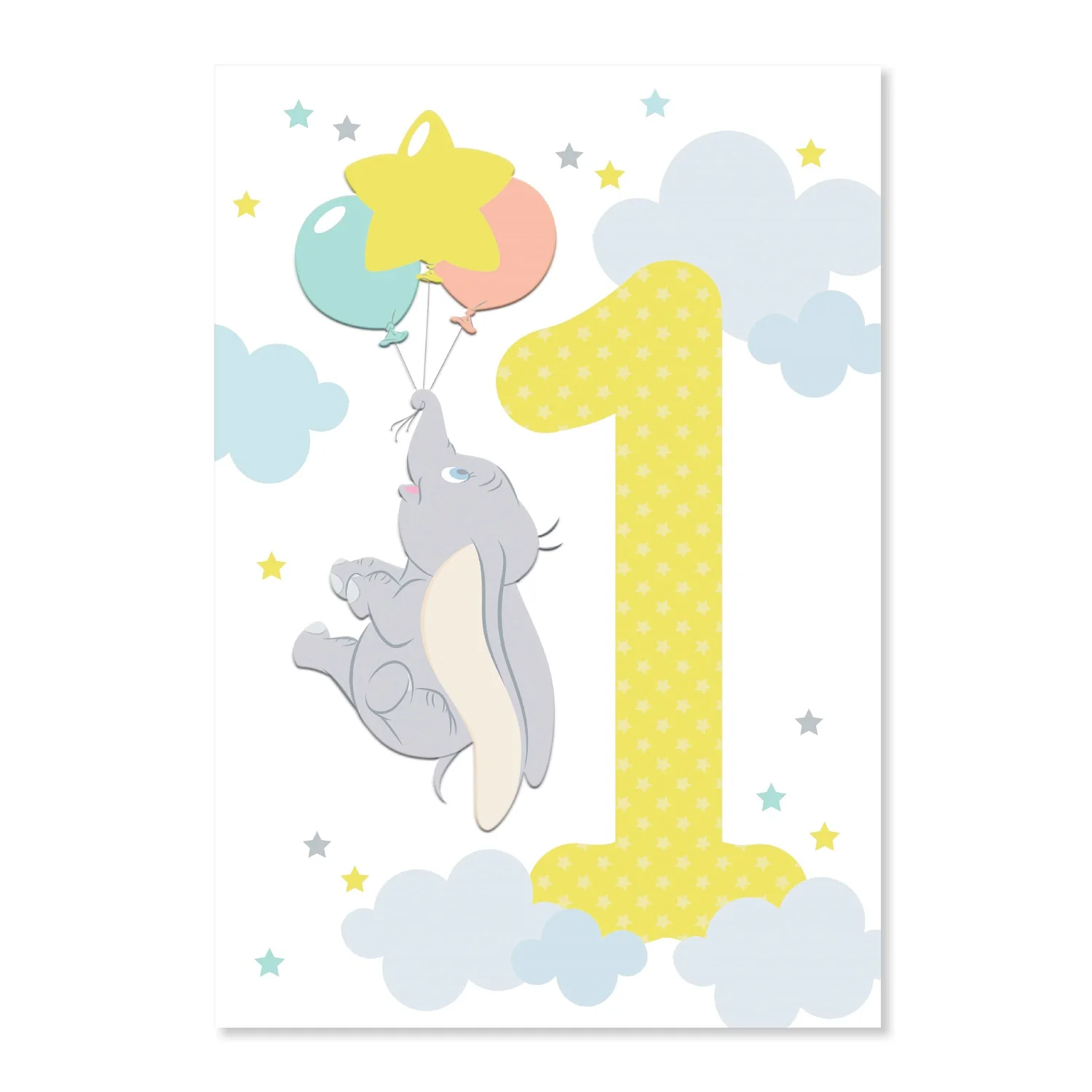 Connections from Hallmark Age 1 Birthday Card - Disney Dumbo