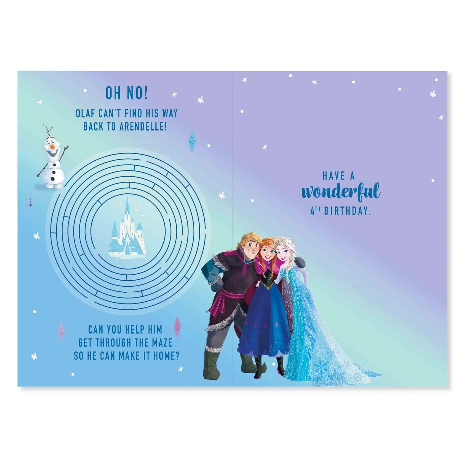 Connections from Hallmark Age 4 Birthday Card - Disney Frozen - Image 2