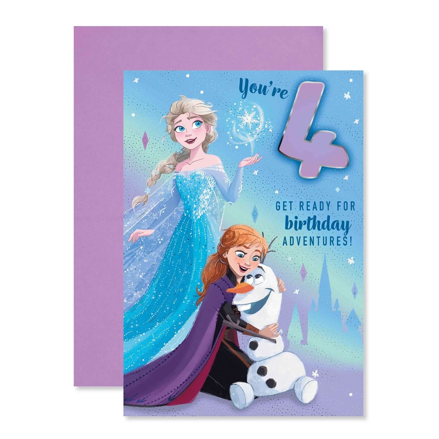 Connections from Hallmark Age 4 Birthday Card - Disney Frozen - Image 3