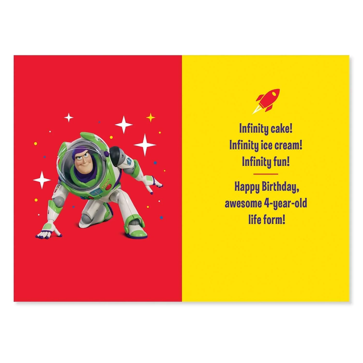 Connections from Hallmark Age 4 Birthday Card - Toy Story Buzz Lightyear - Image 2