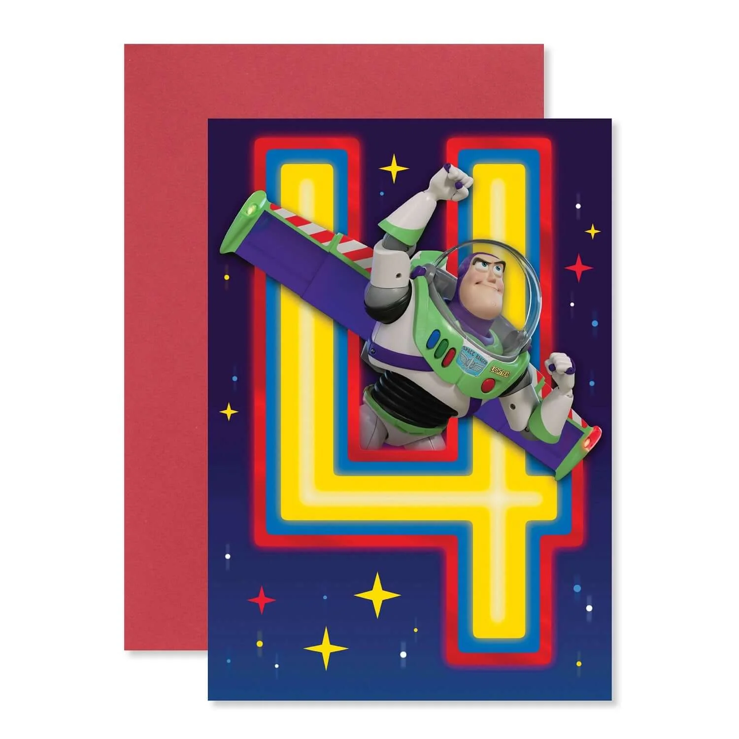 Connections from Hallmark Age 4 Birthday Card - Toy Story Buzz Lightyear - Image 3
