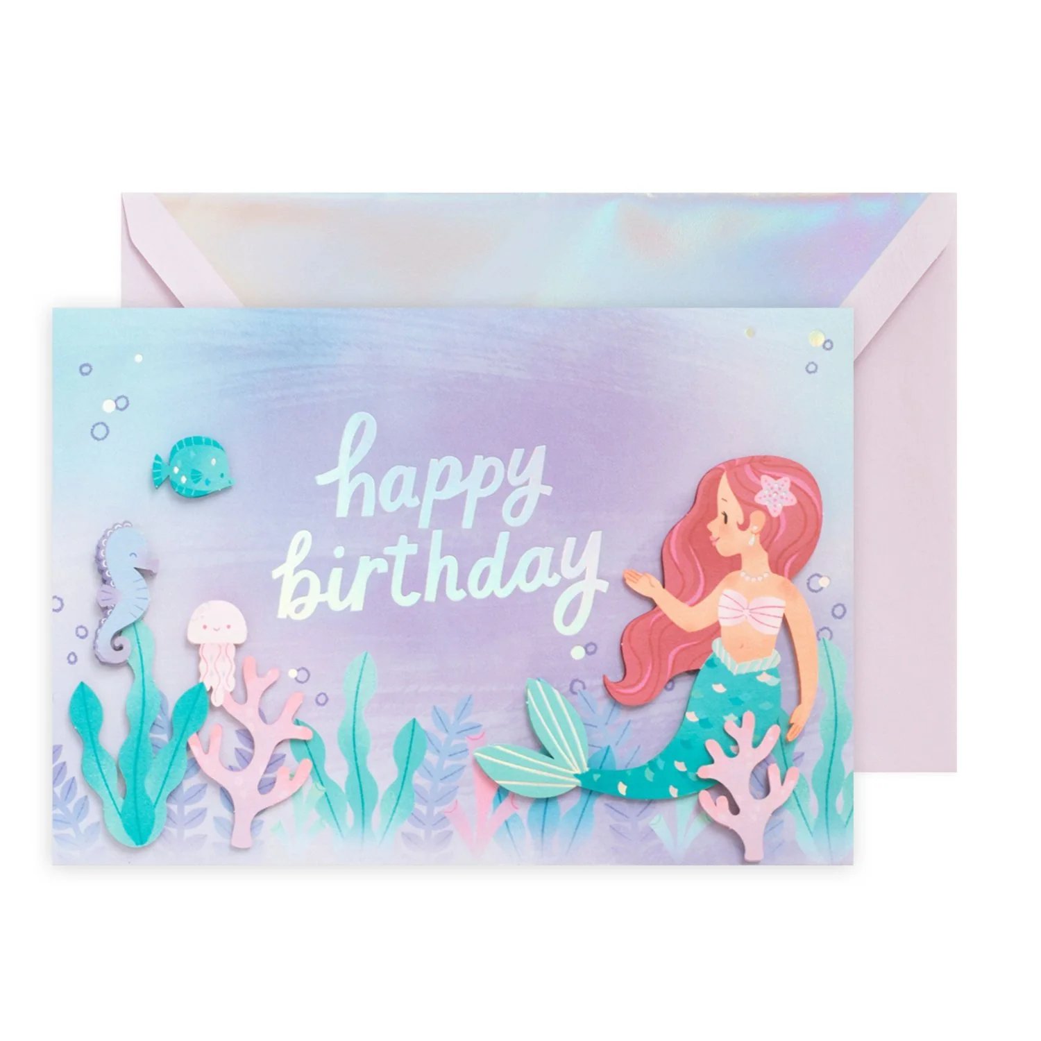 Hallmark Signature Birthday Card - Mermaid & Friends - Image 3