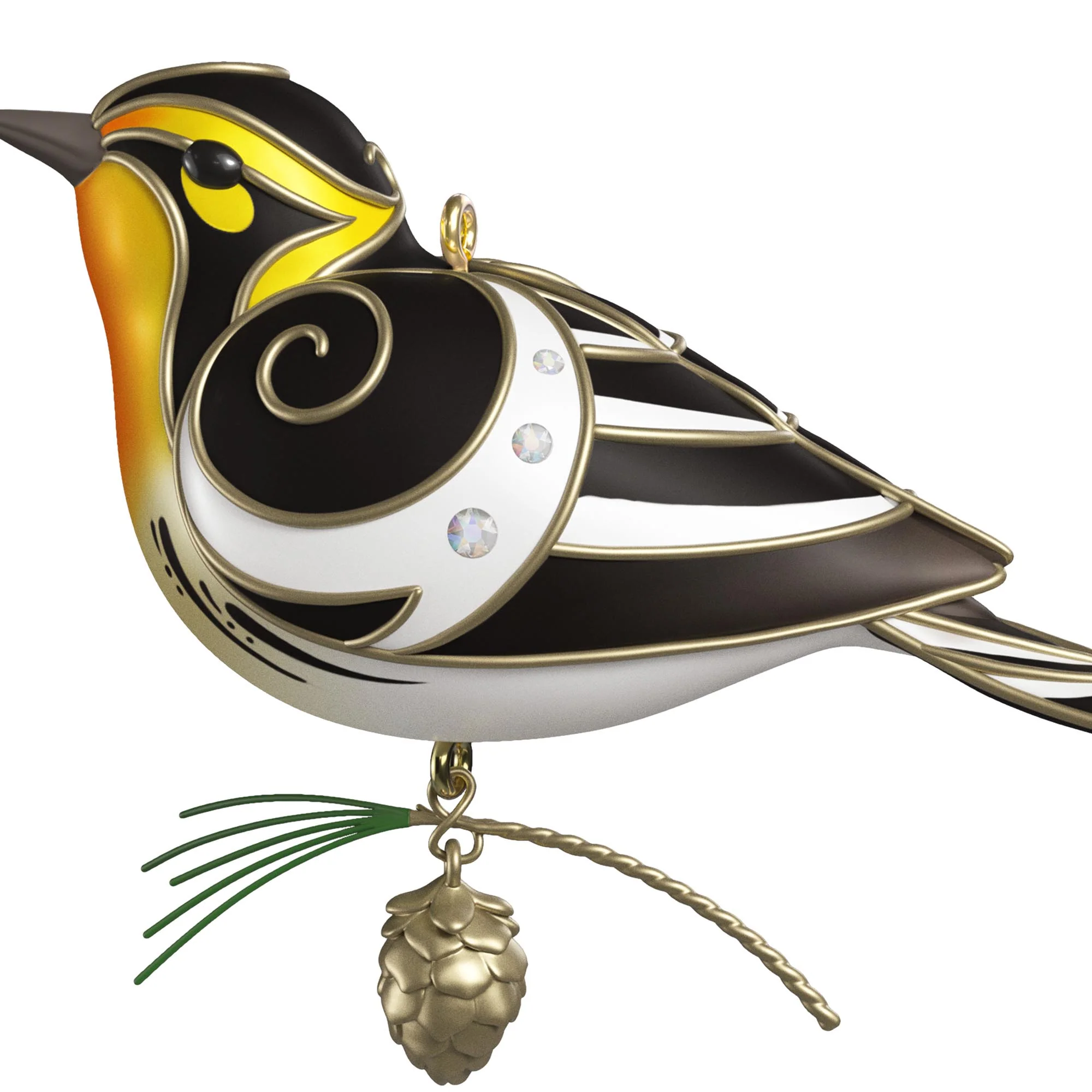 Blackburnian Warbler, 21st in The Beauty of Birds Series — 2025 Hallmark Keepsake Christmas Ornament - Image 3