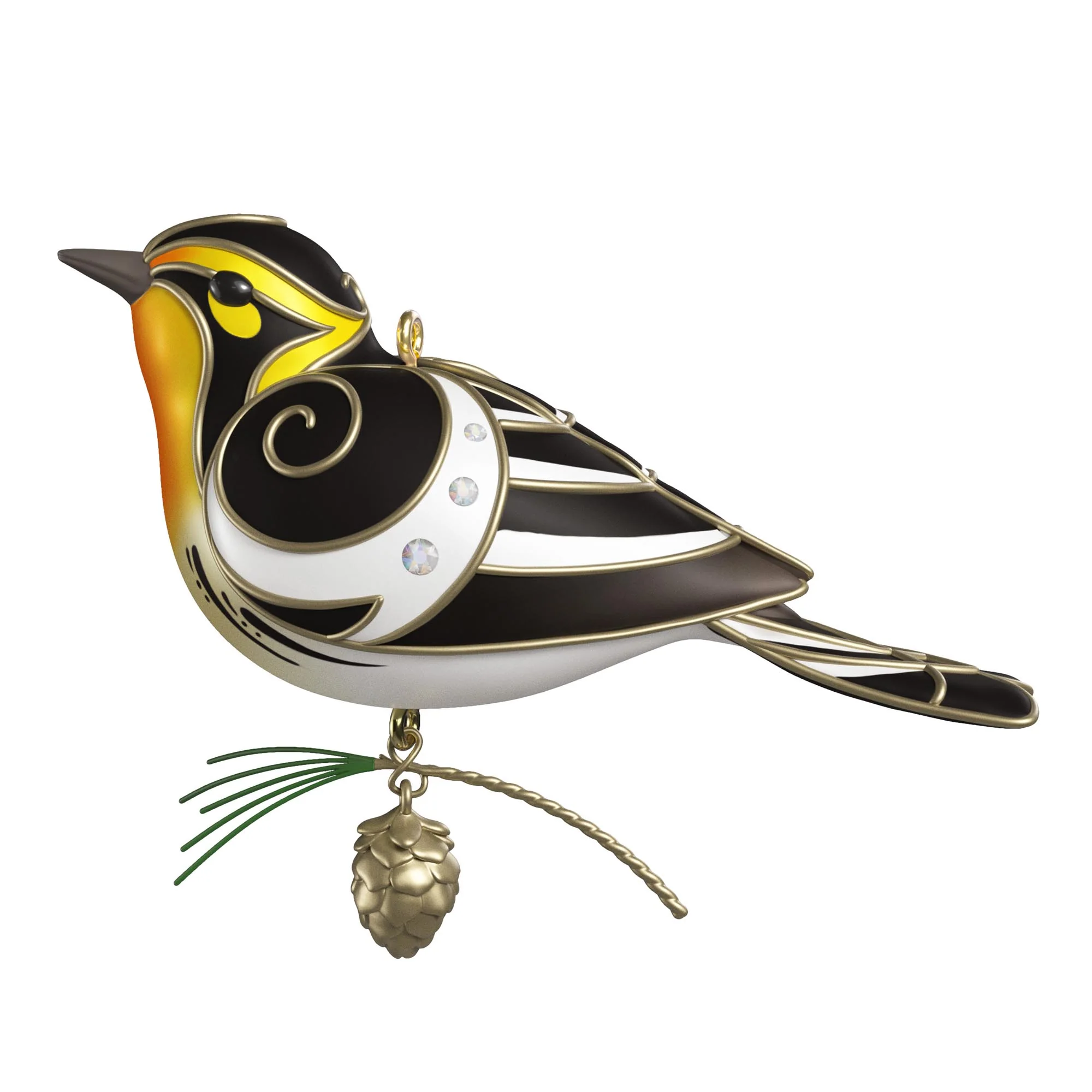 Blackburnian Warbler, 21st in The Beauty of Birds Series — 2025 Hallmark Keepsake Christmas Ornament - Image 4