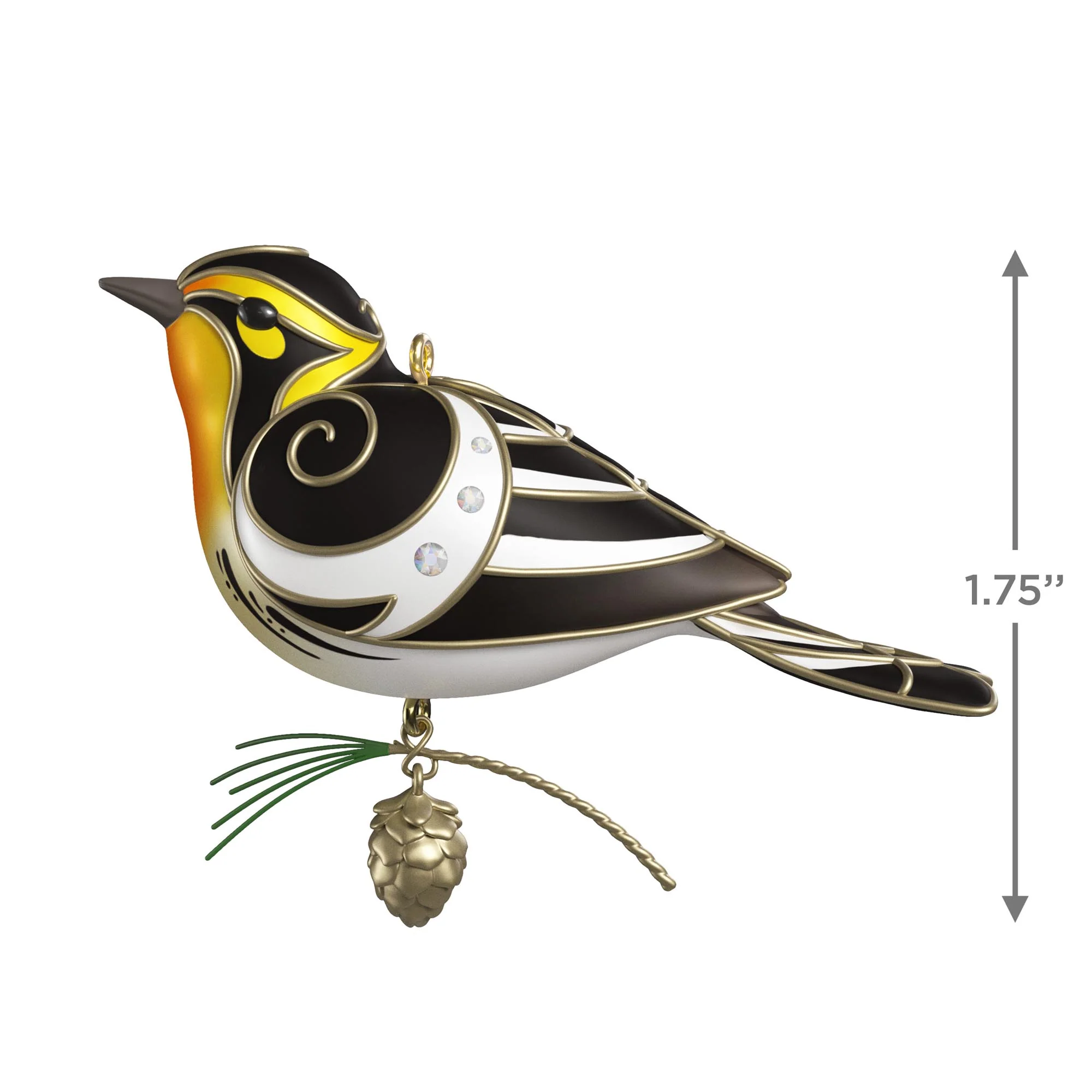 Blackburnian Warbler, 21st in The Beauty of Birds Series — 2025 Hallmark Keepsake Christmas Ornament - Image 5