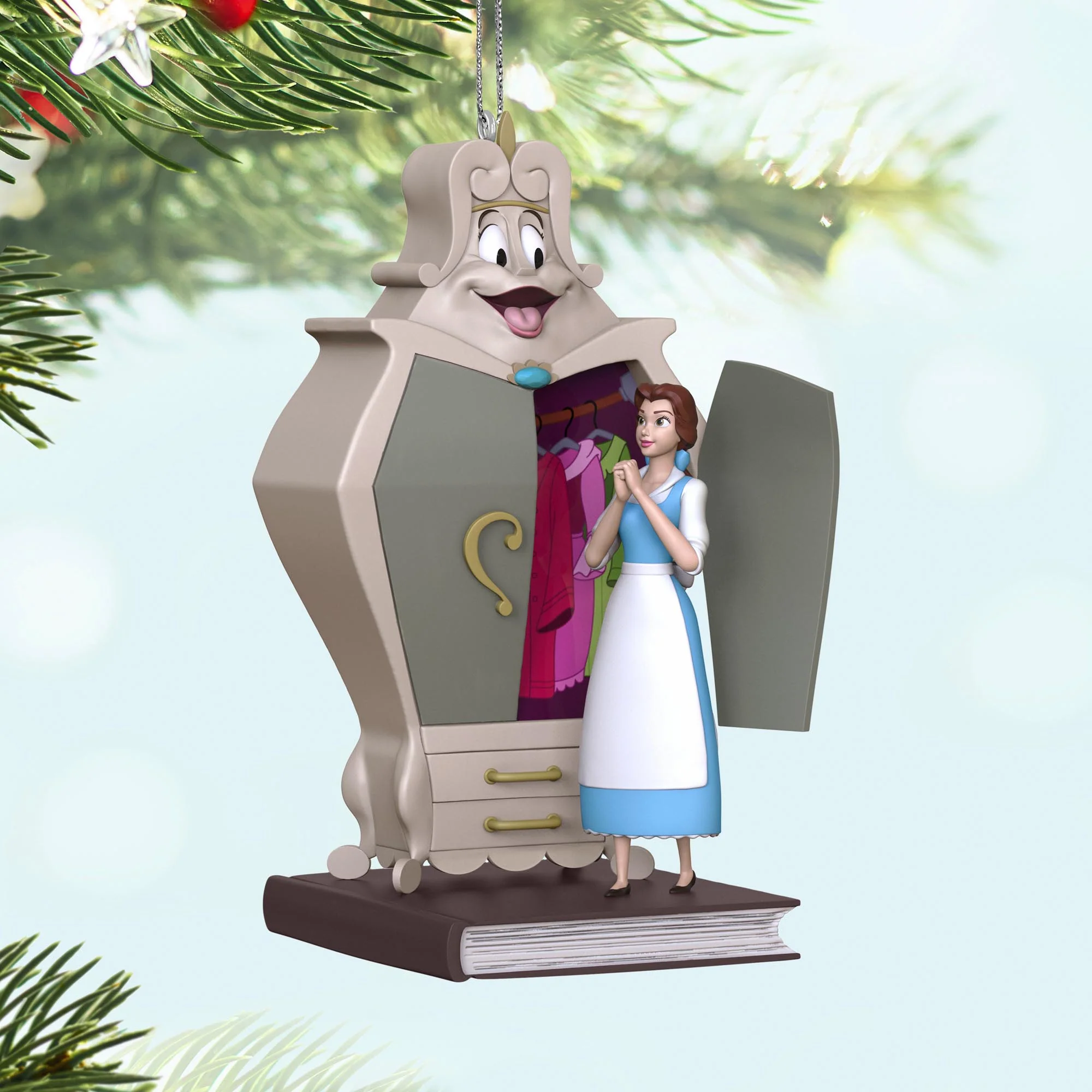 Disney Beauty and the Beast, Belle With the Wardrobe — 2025 Hallmark Keepsake Christmas Ornament - Image 2