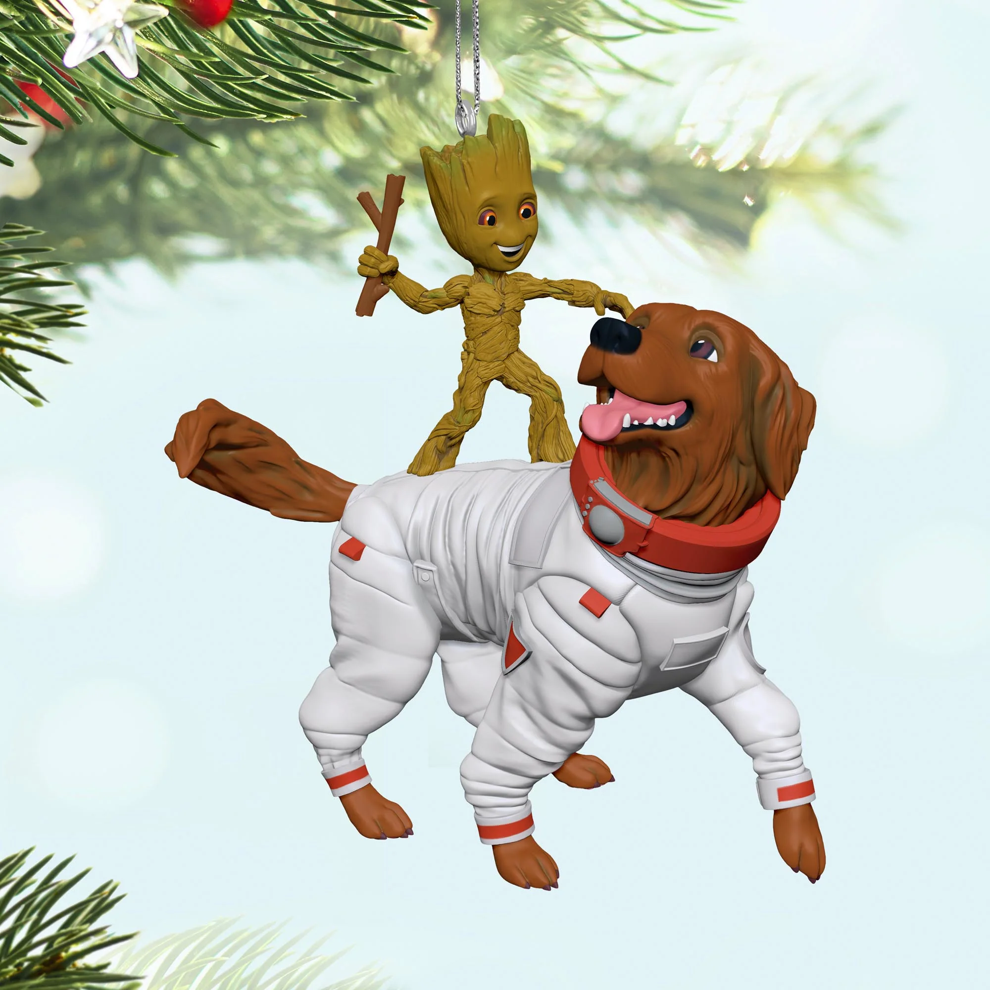 Marvel, Guardians of the Galaxy, Groot and Cosmo — 2025 Hallmark Keepsake Christmas Ornament - Image 2