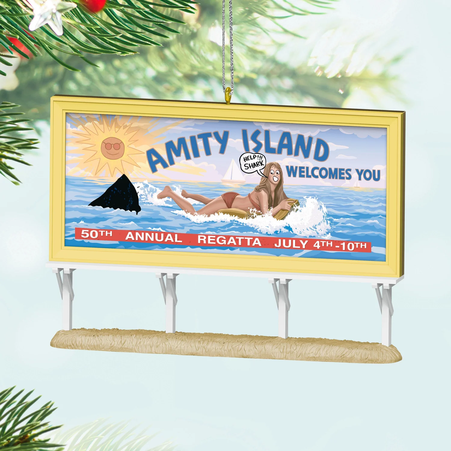 Jaws 50th Anniversary, "Help!!! Shark" — 2025 Hallmark Keepsake Christmas Ornament - Image 2