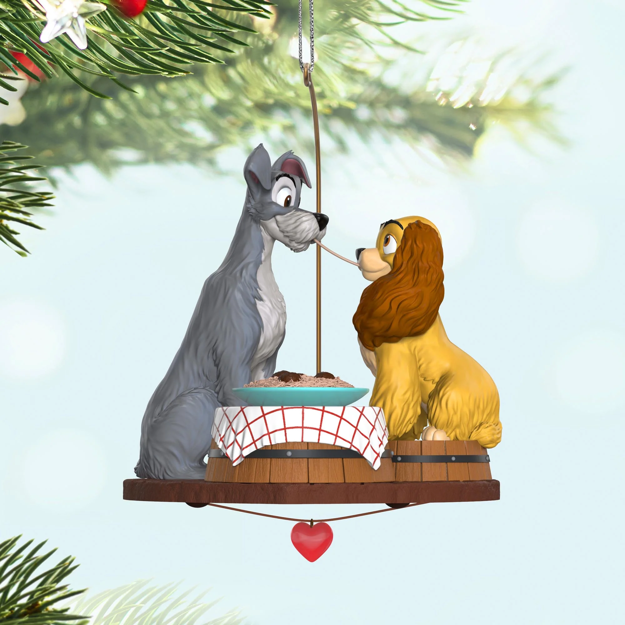 Disney Lady and the Tramp 70th Anniversary, Spaghetti Supper — 2025 Hallmark Keepsake Christmas Ornament - Image 2