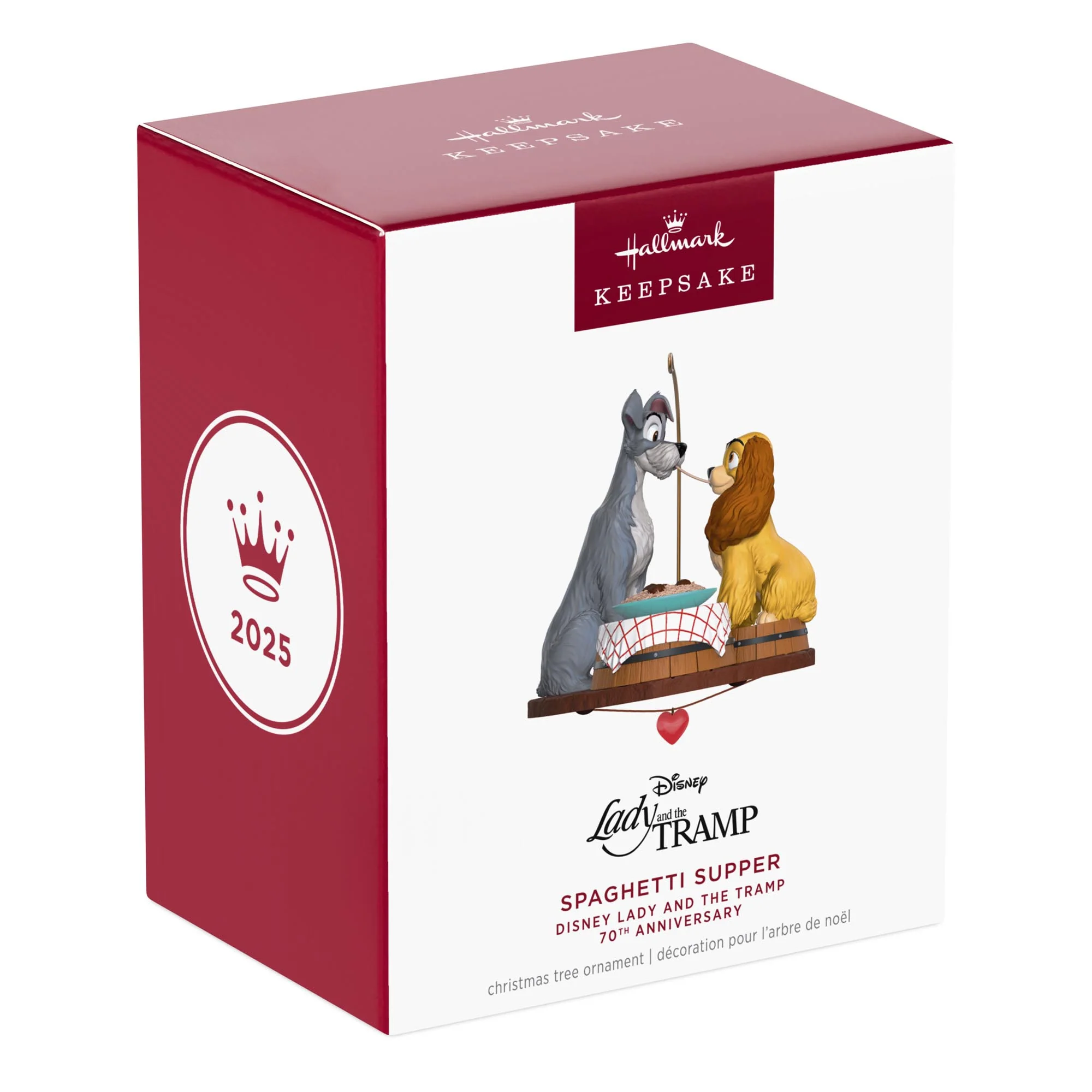 Disney Lady and the Tramp 70th Anniversary, Spaghetti Supper — 2025 Hallmark Keepsake Christmas Ornament - Image 7