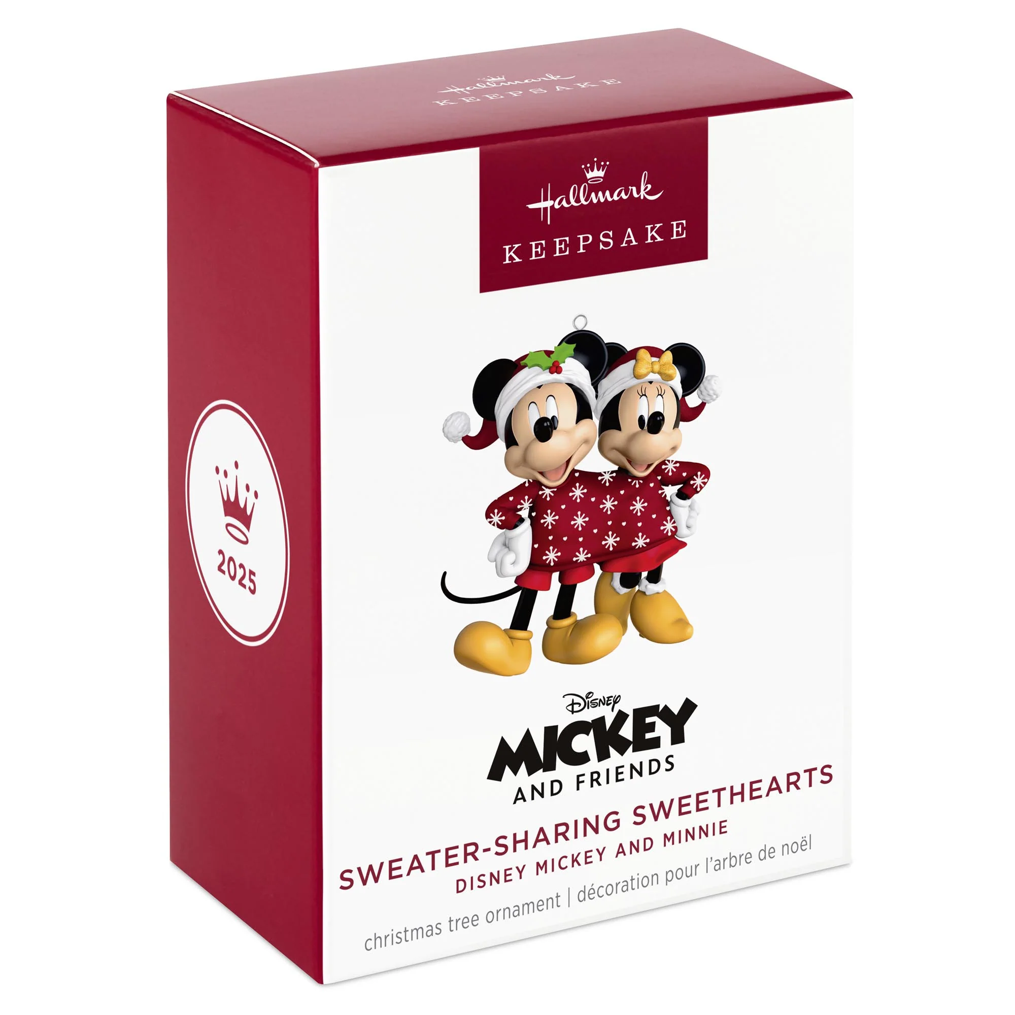Disney Mickey and Minnie, Sweater-Sharing Sweethearts — 2025 Hallmark Keepsake Christmas Ornament - Image 7