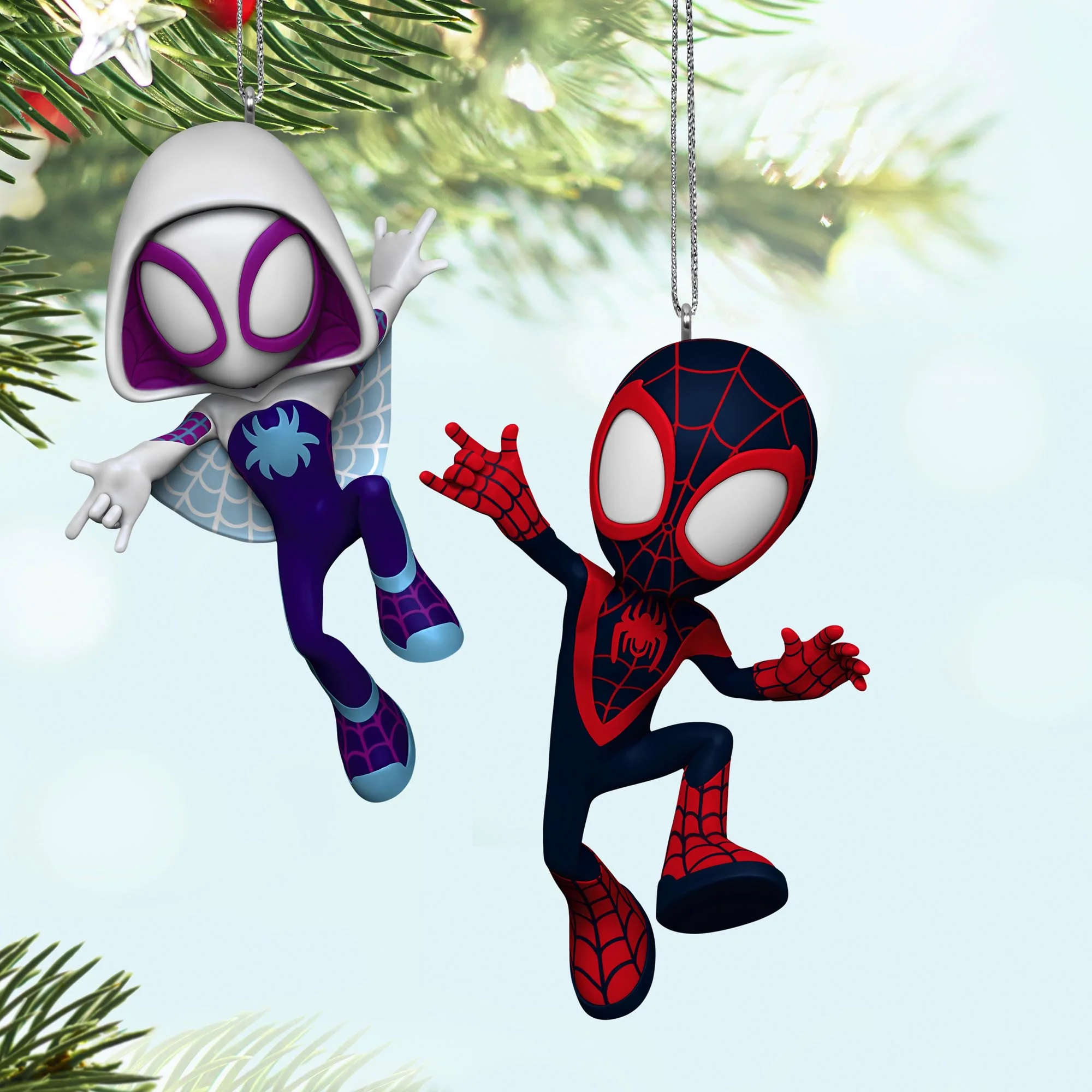 Marvel, Spidey and His Amazing Friends, Spin and Ghost-Spider — 2025 Hallmark Keepsake Christmas Ornament - Image 2