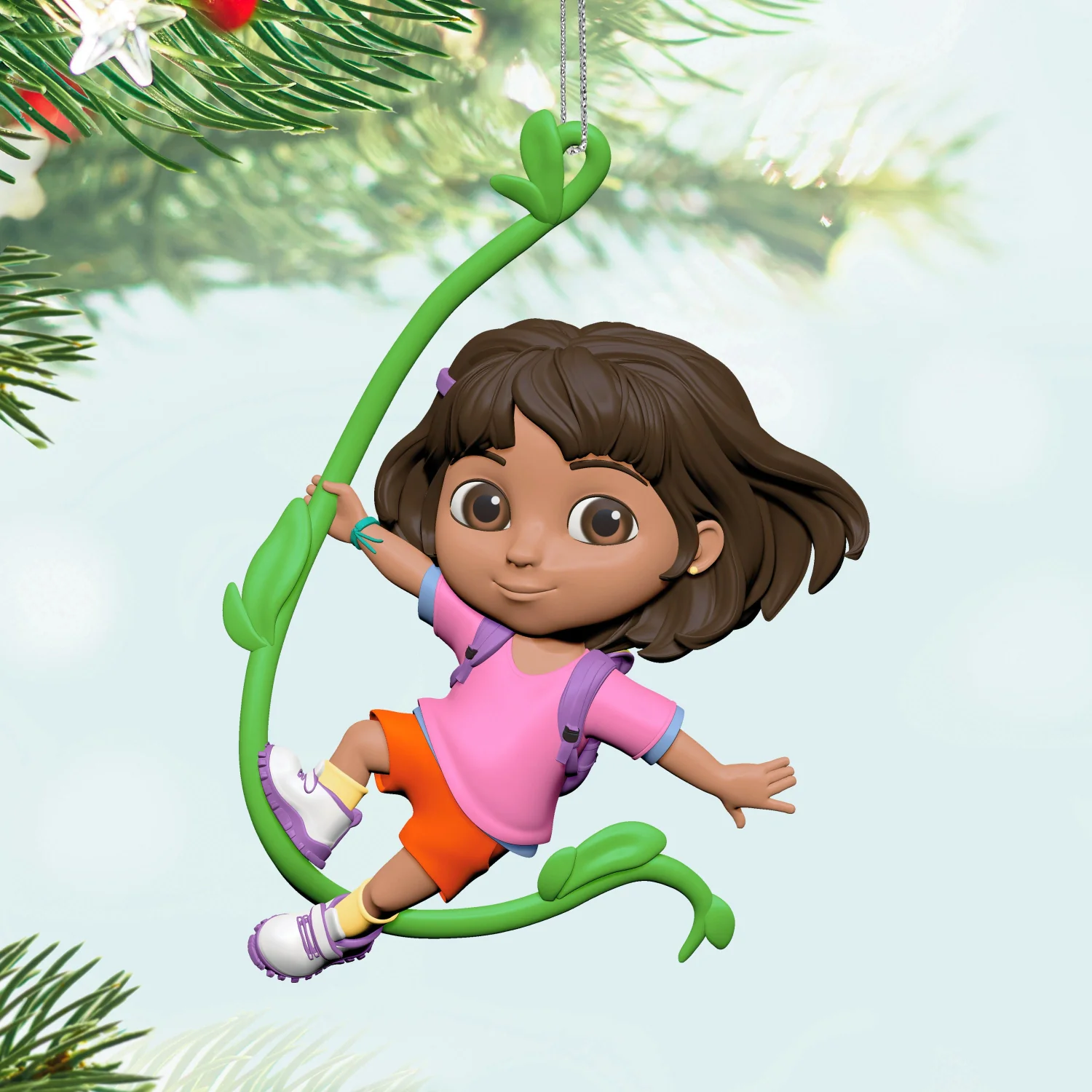 Dora the Explorer, Dora Swinging Into Adventure — 2025 Hallmark Keepsake Christmas Ornament - Image 2