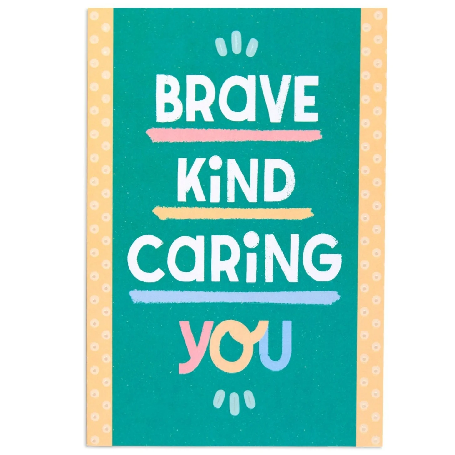 Little World Changers Empowerment and Support Card for Kids - Brave, Kind, Caring, You!