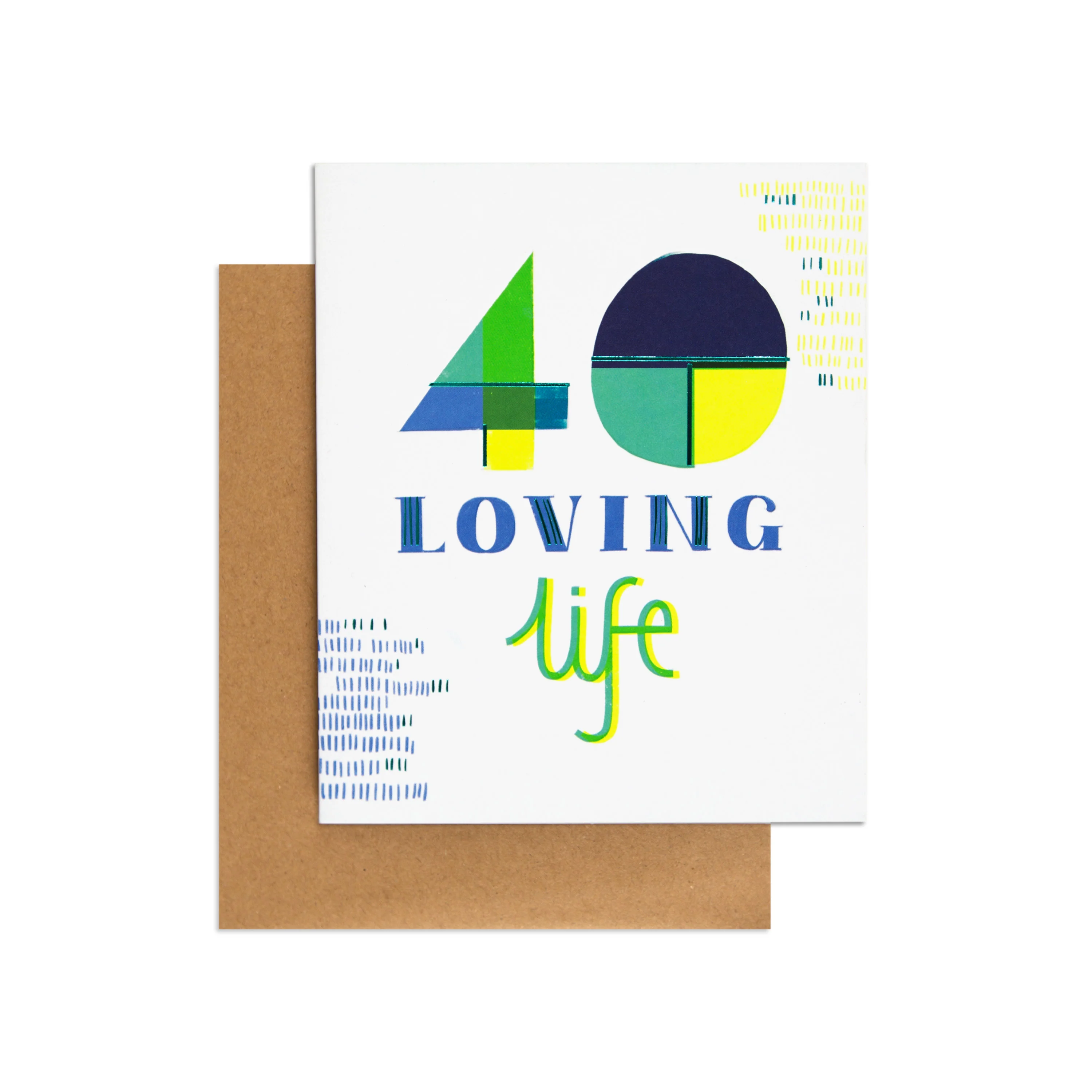 Loving Life Neon 40th Birthday Card - Image 3