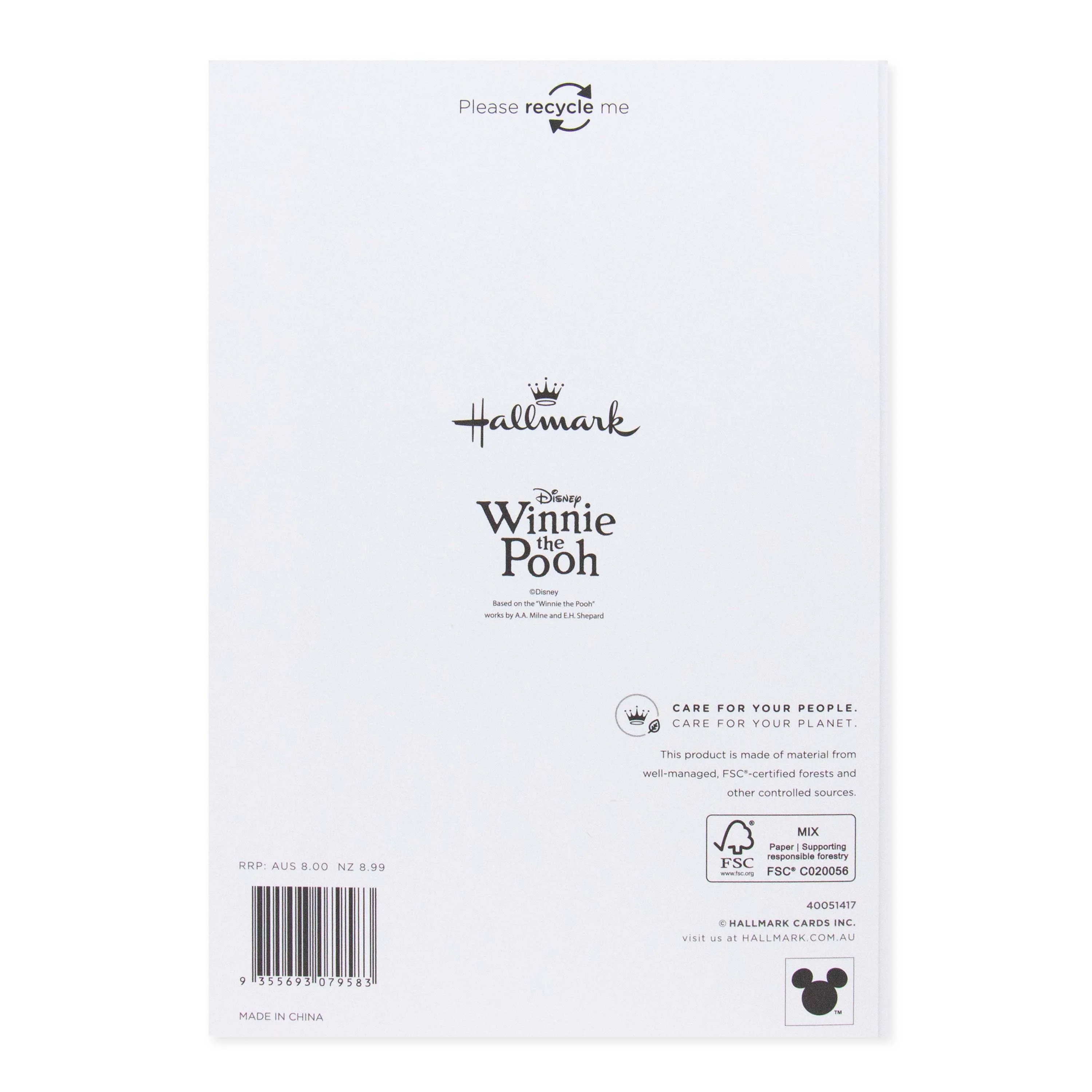 Hallmark Disney Winnie the Pooh Mother's Day Card - Sending Hugs - Image 4