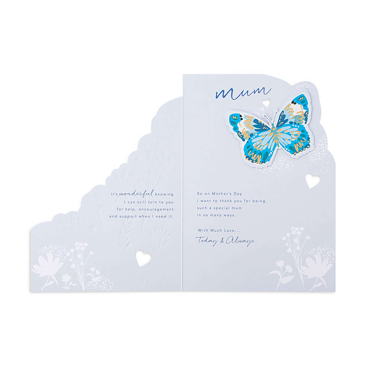 Hallmark Mother's Day Card - Elegant Floral and Butterfly Cut-Out - Image 2