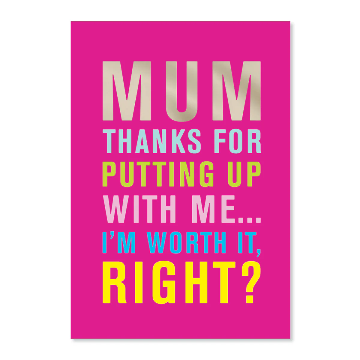 Hallmark Mother's Day Card - Thanks for putting up with me